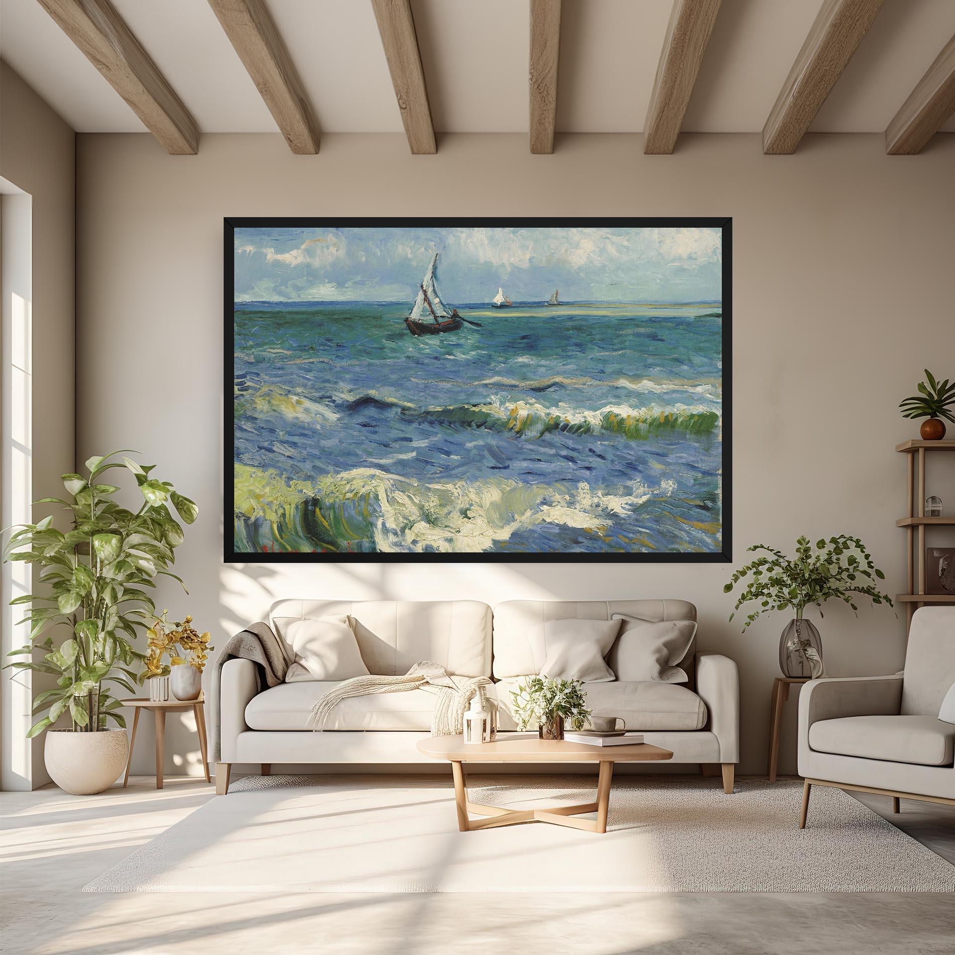 Leinwandbild Zeegezicht Saintes Maries mockup 6