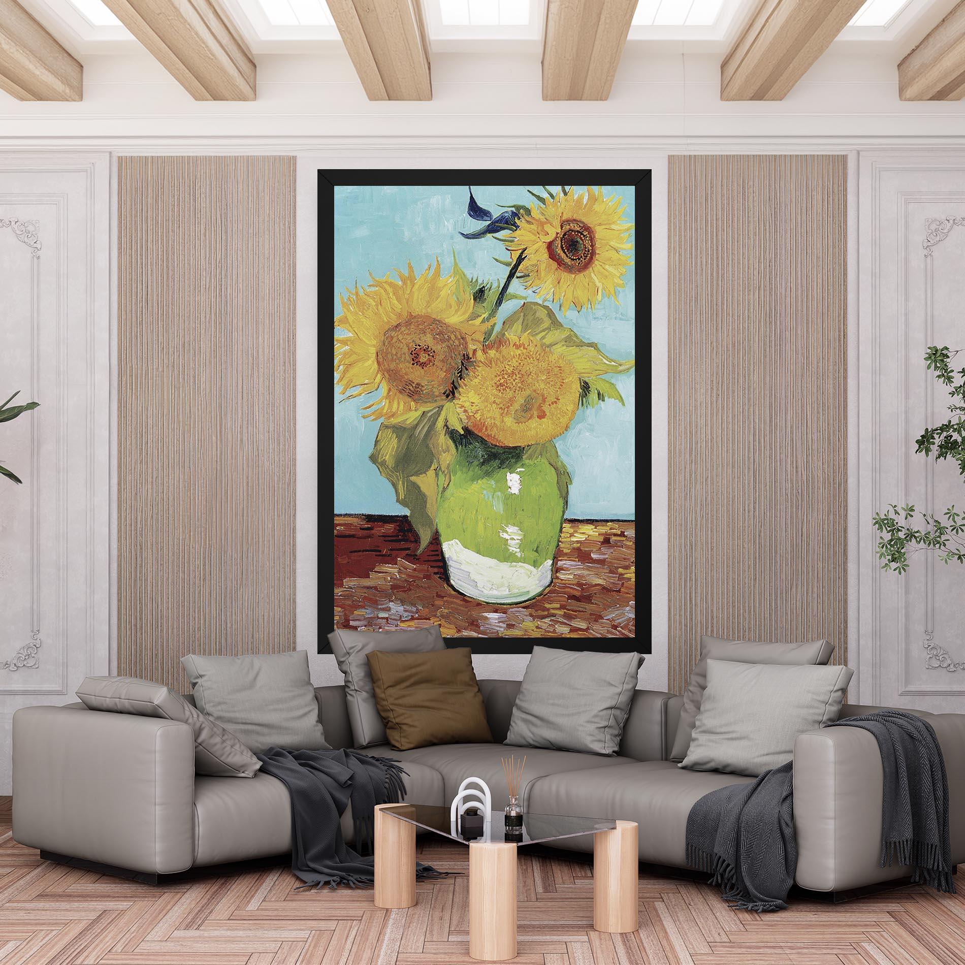 Leinwandbild Three Sunflowers mockup 6