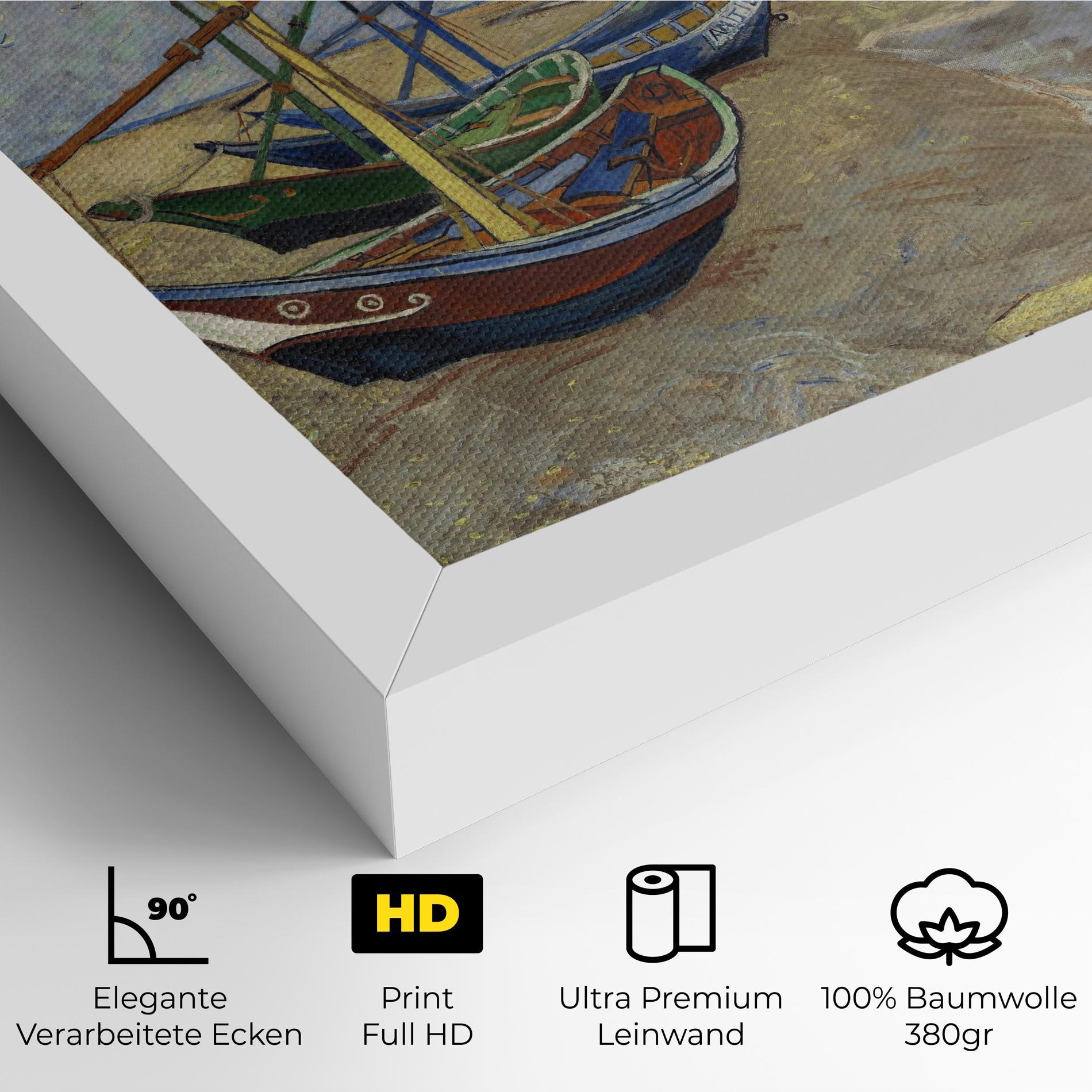 Leinwandbild Boats Beach mockup 4