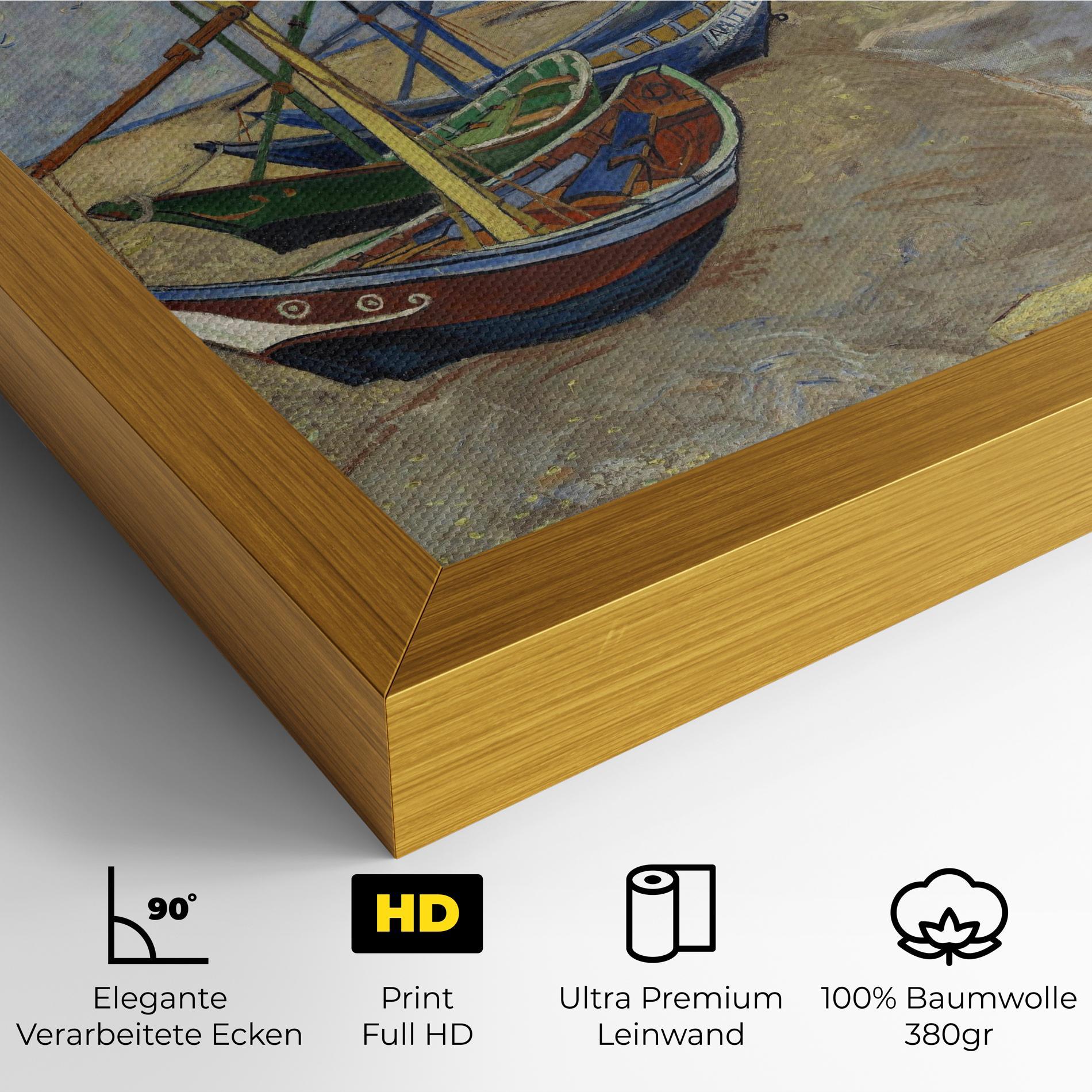 Leinwandbild Boats Beach mockup 4