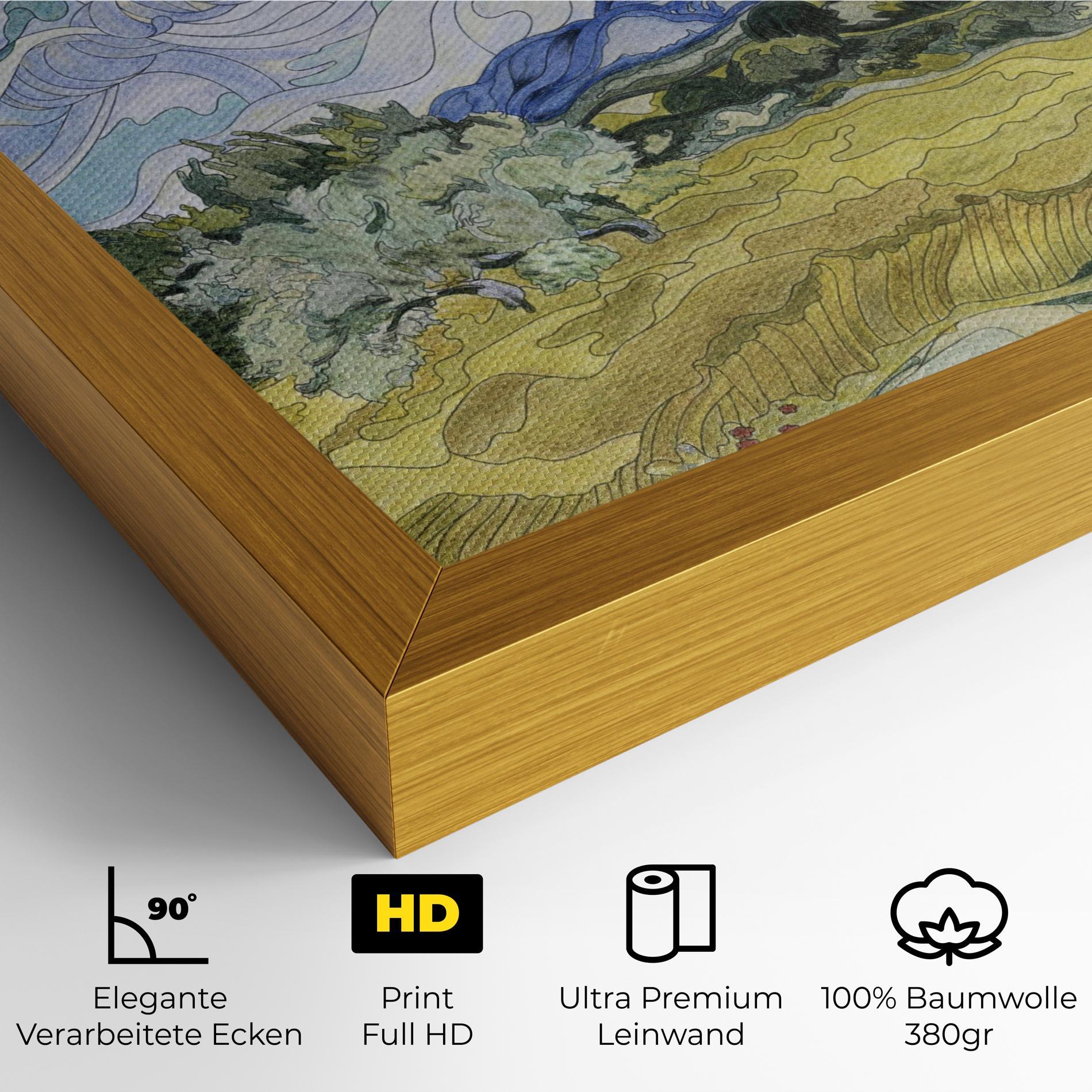 Leinwandbild Wheat Field Cypresses mockup 4