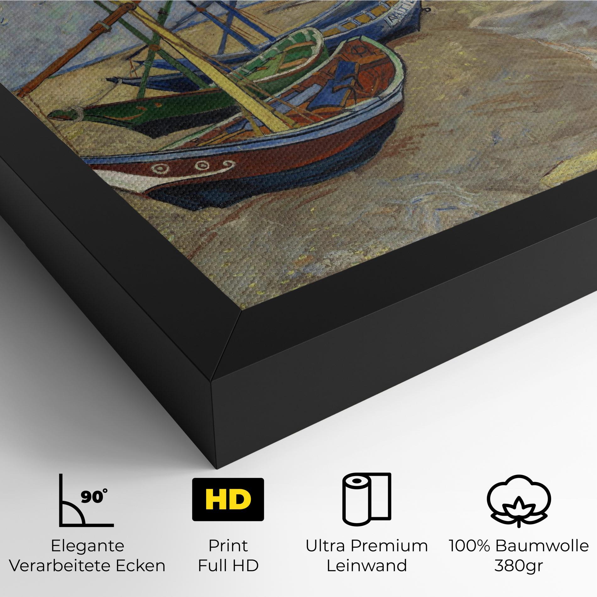 Leinwandbild Boats Beach mockup 4