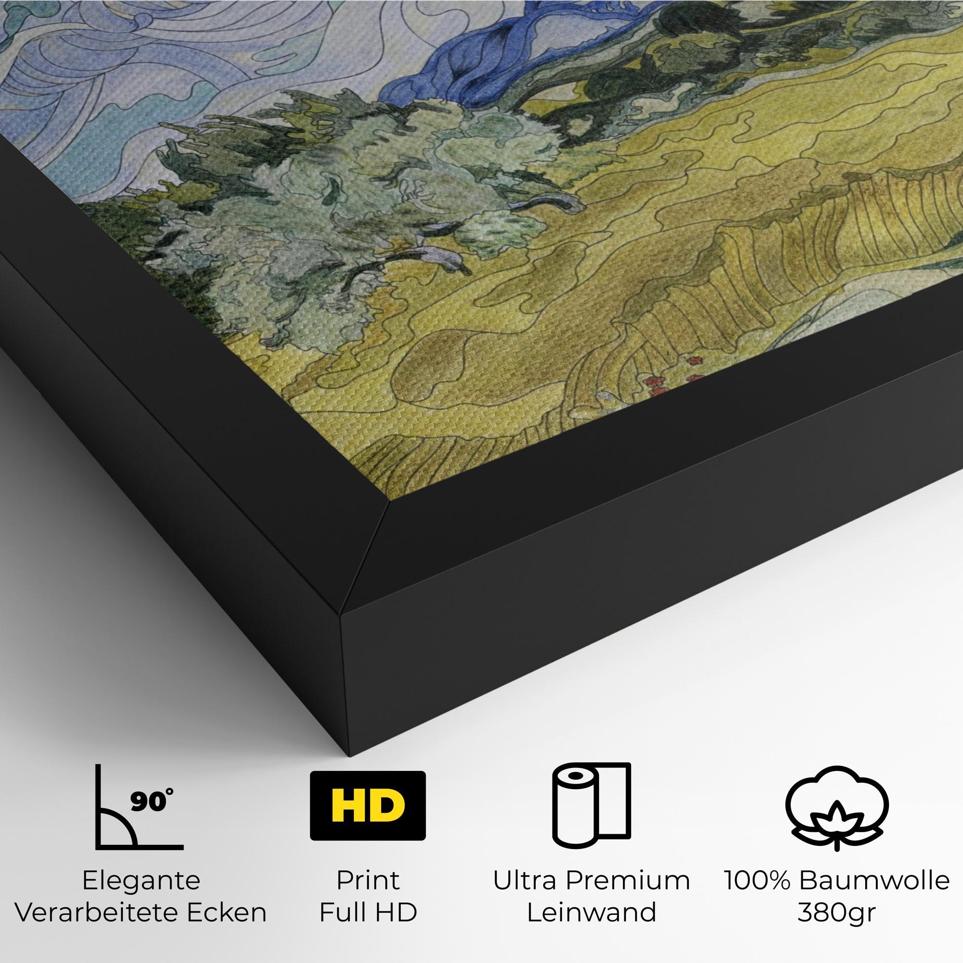 Leinwandbild Wheat Field Cypresses mockup 4