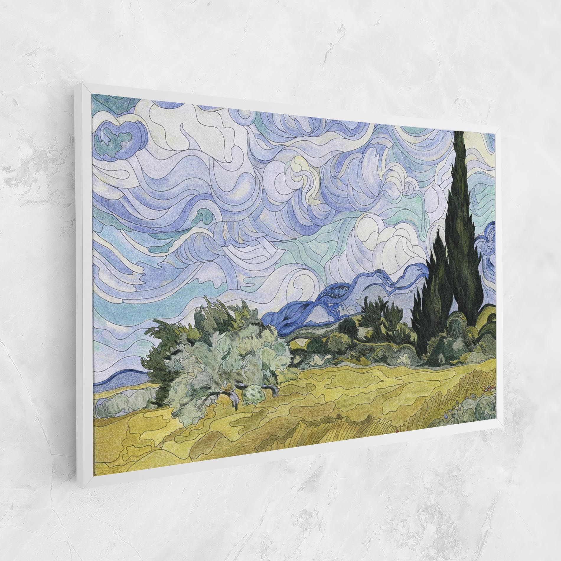 Wheat Field Cypresses mockup 1