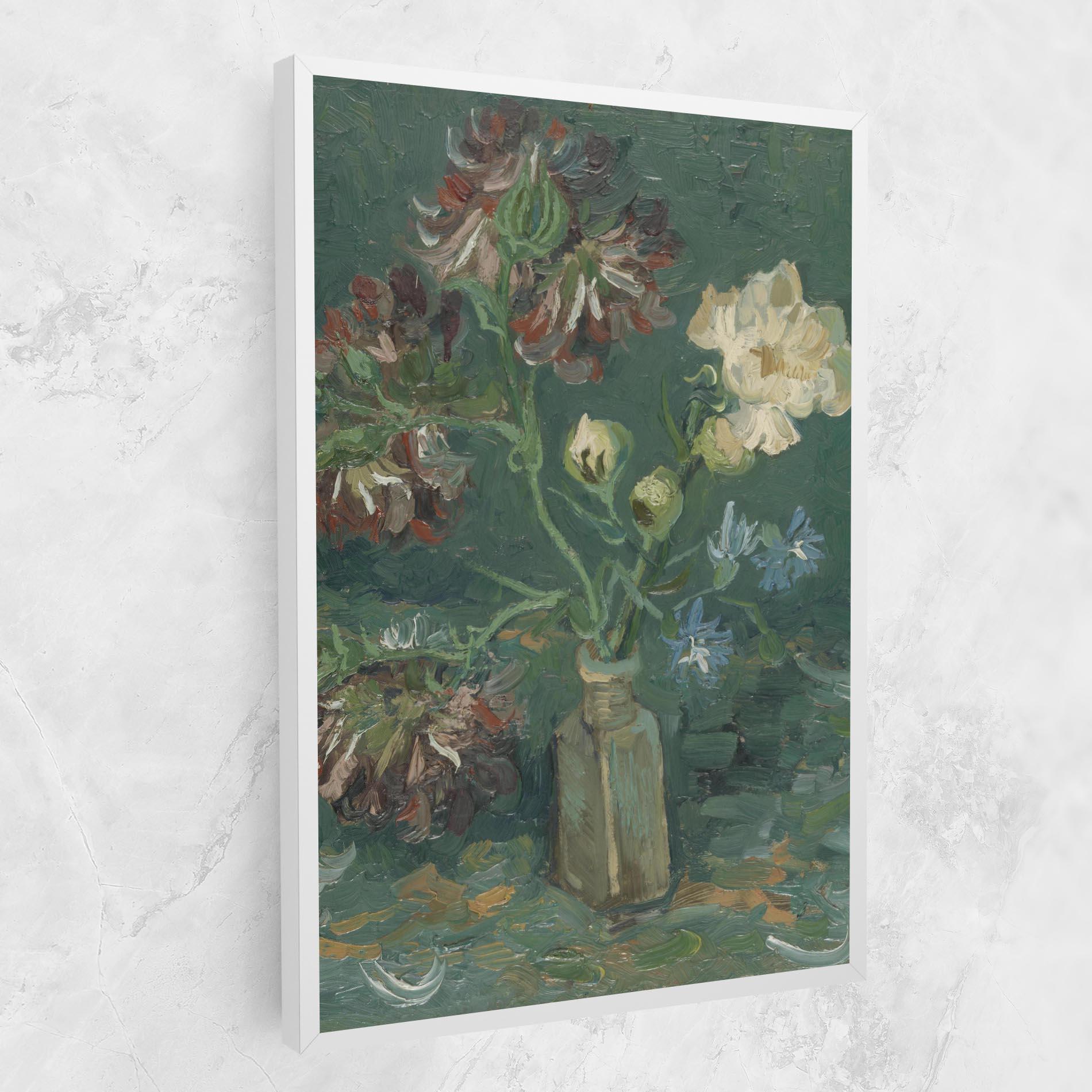 Leinwandbild Flesje Met Pioenrozen mockup 1
