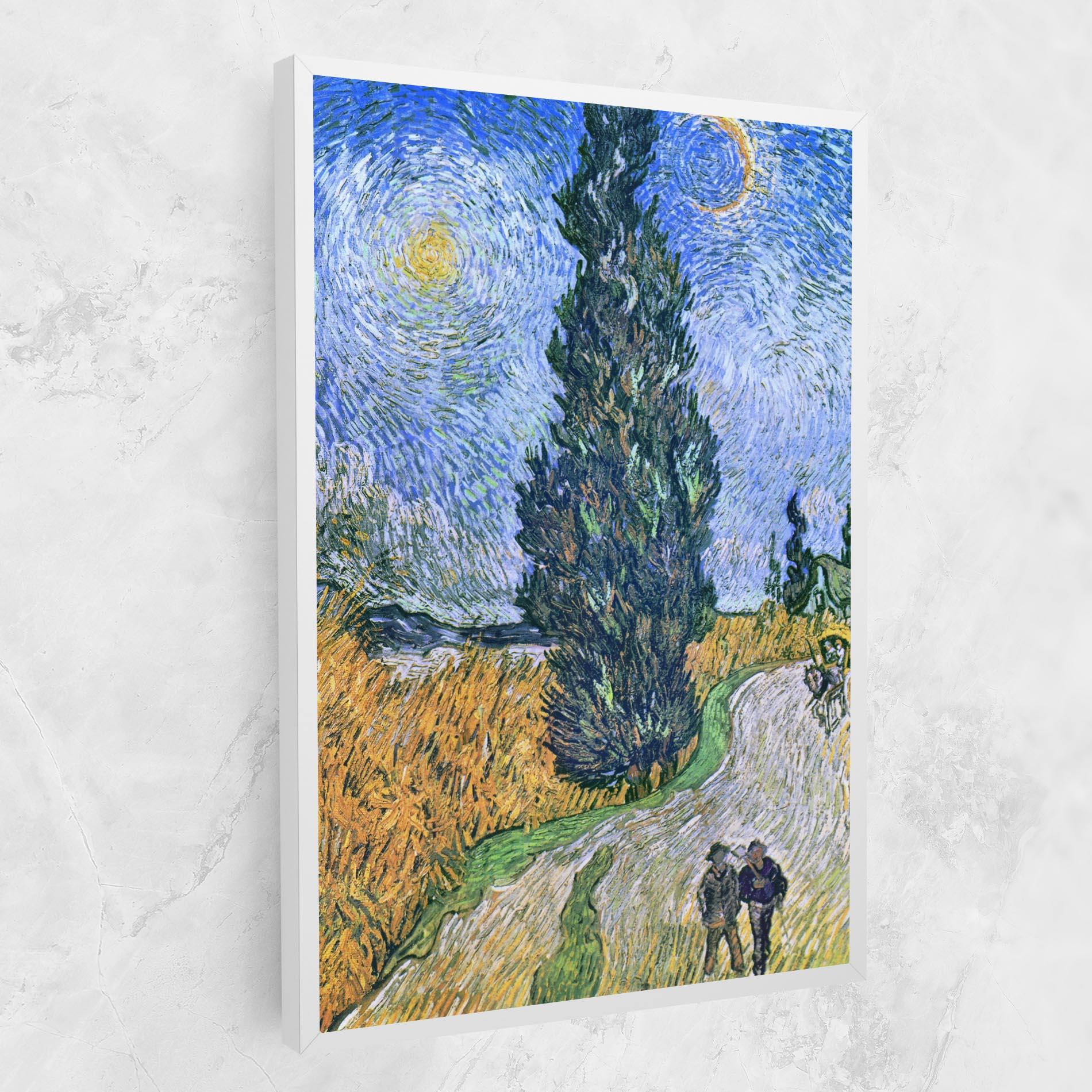 Leinwandbild Road With Cypress mockup 1