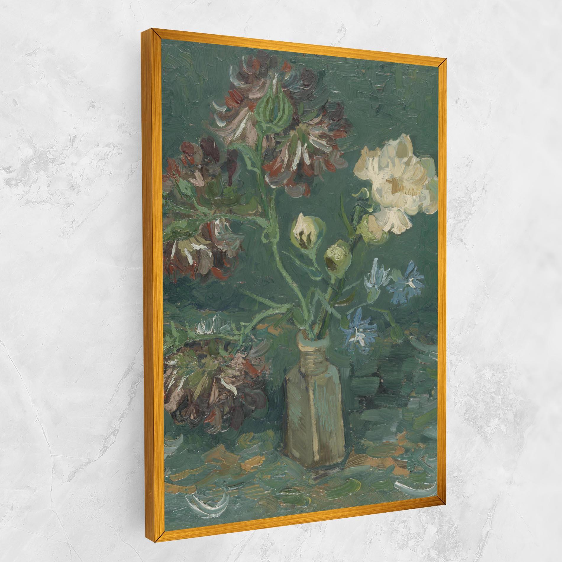 Leinwandbild Flesje Met Pioenrozen mockup 1