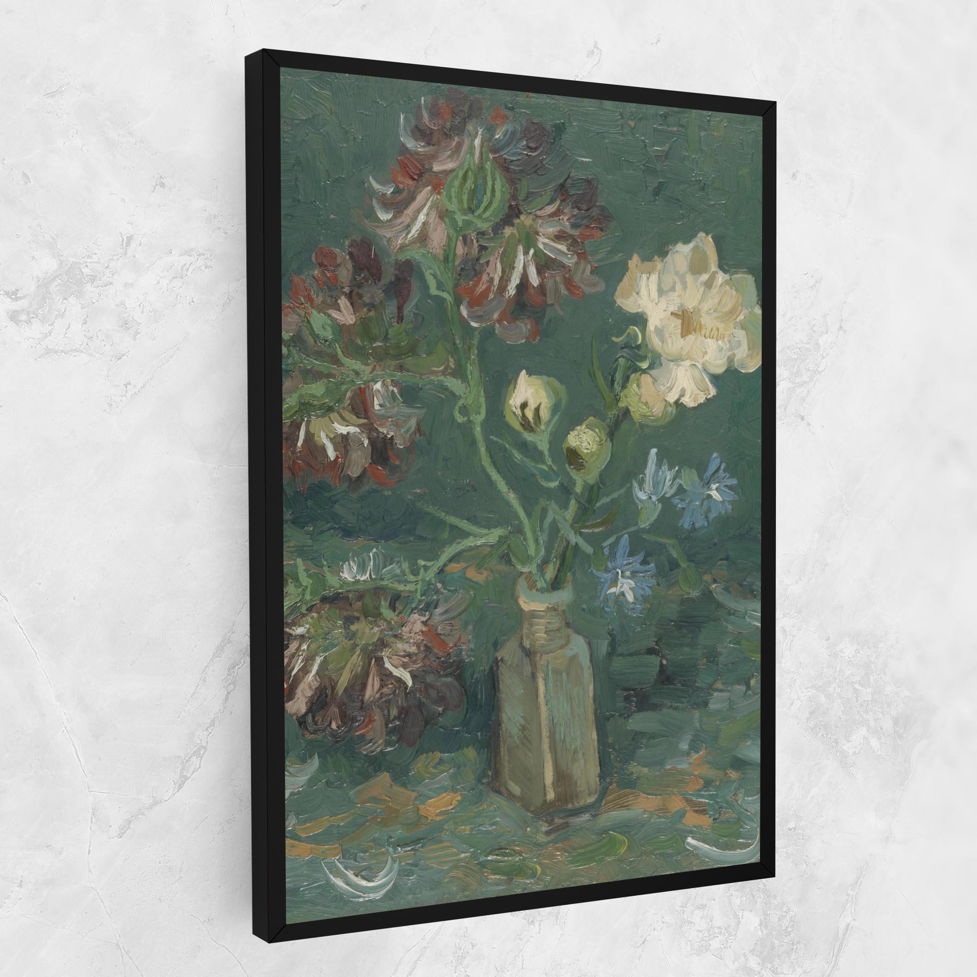 Leinwandbild Flesje Met Pioenrozen mockup 1