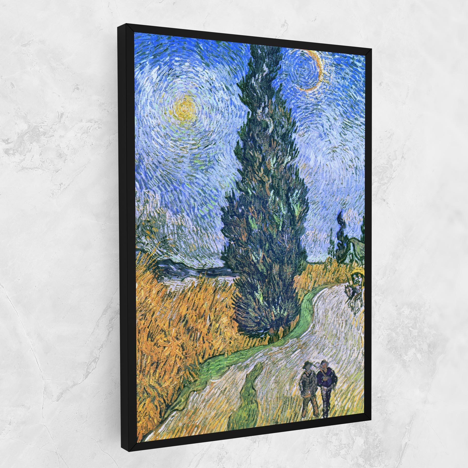 Leinwandbild Road With Cypress mockup 1