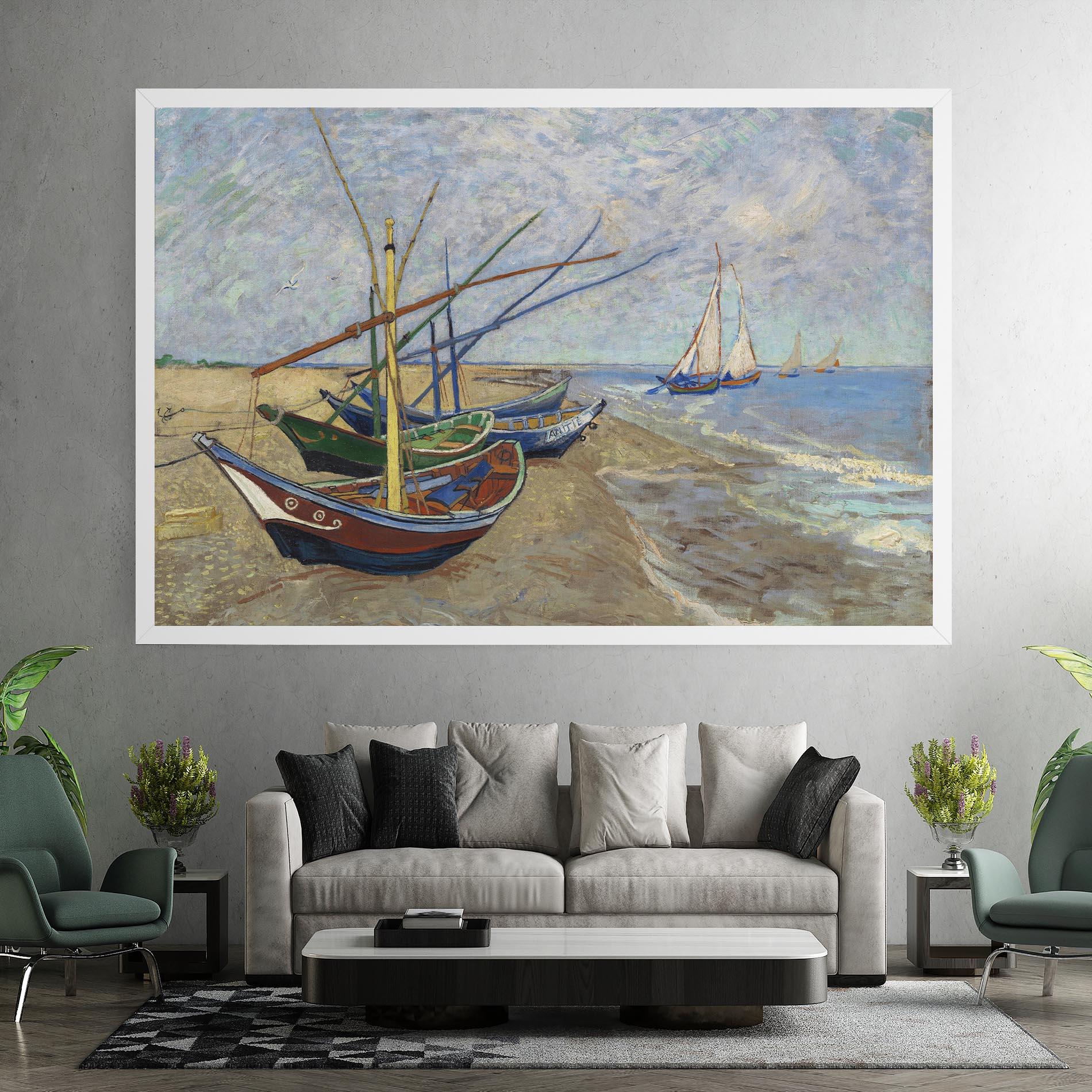 Leinwandbild Boats Beach mockup 7