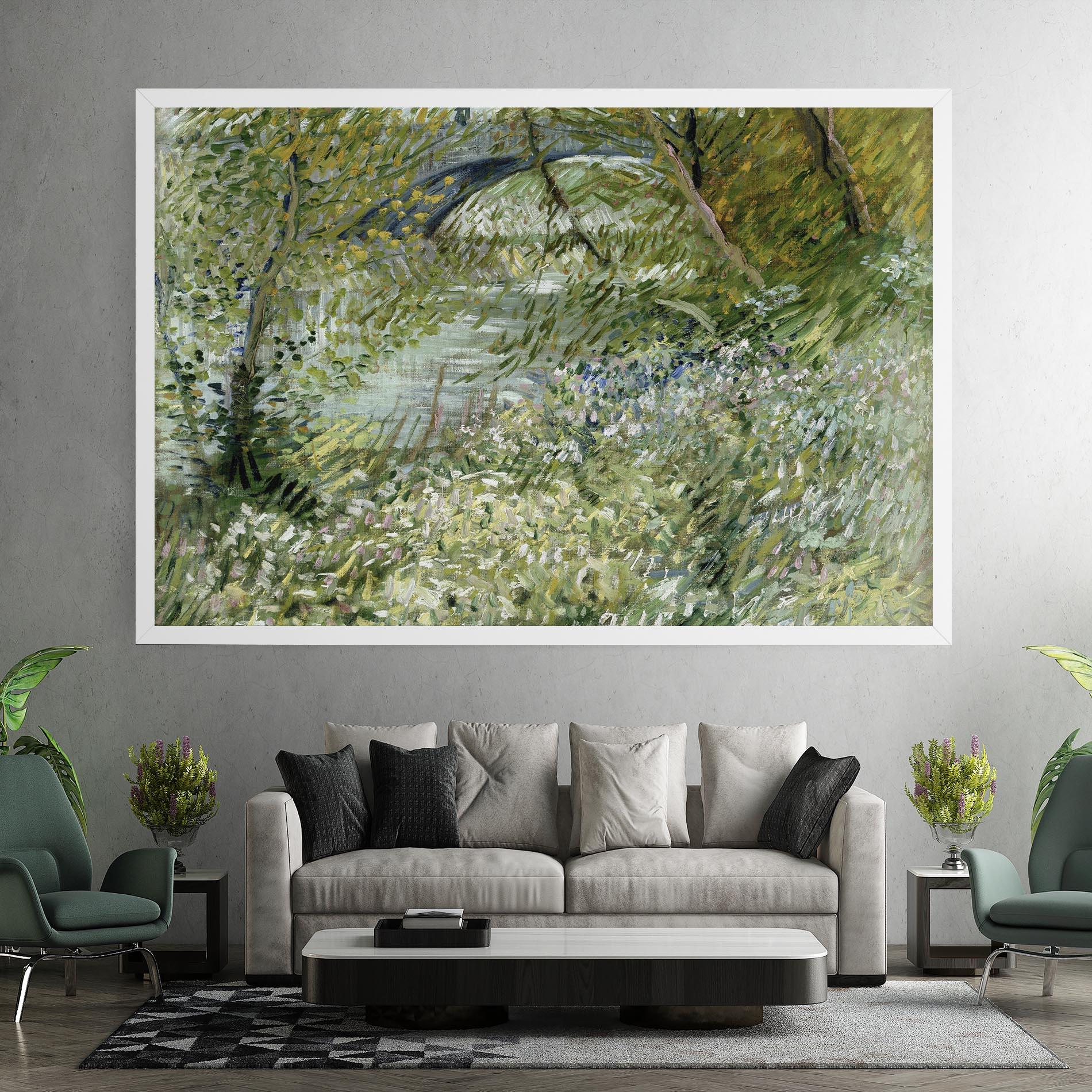Leinwandbild River Bank Springtime mockup 7