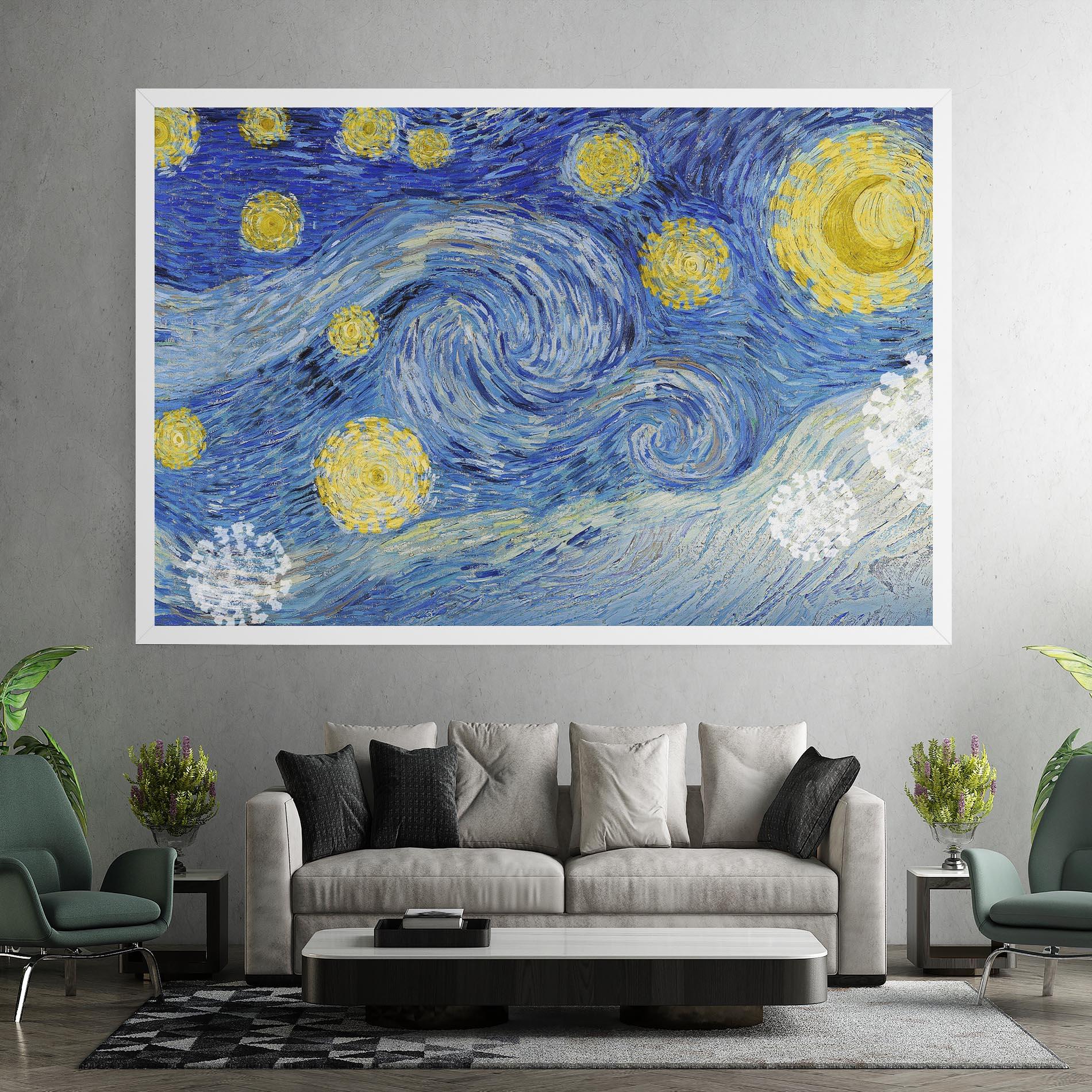 Leinwandbild Van Gogh Starry Night mockup 7