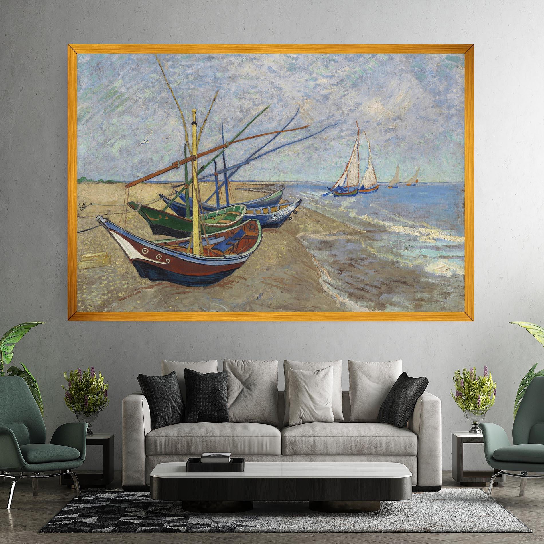 Leinwandbild Boats Beach mockup 7