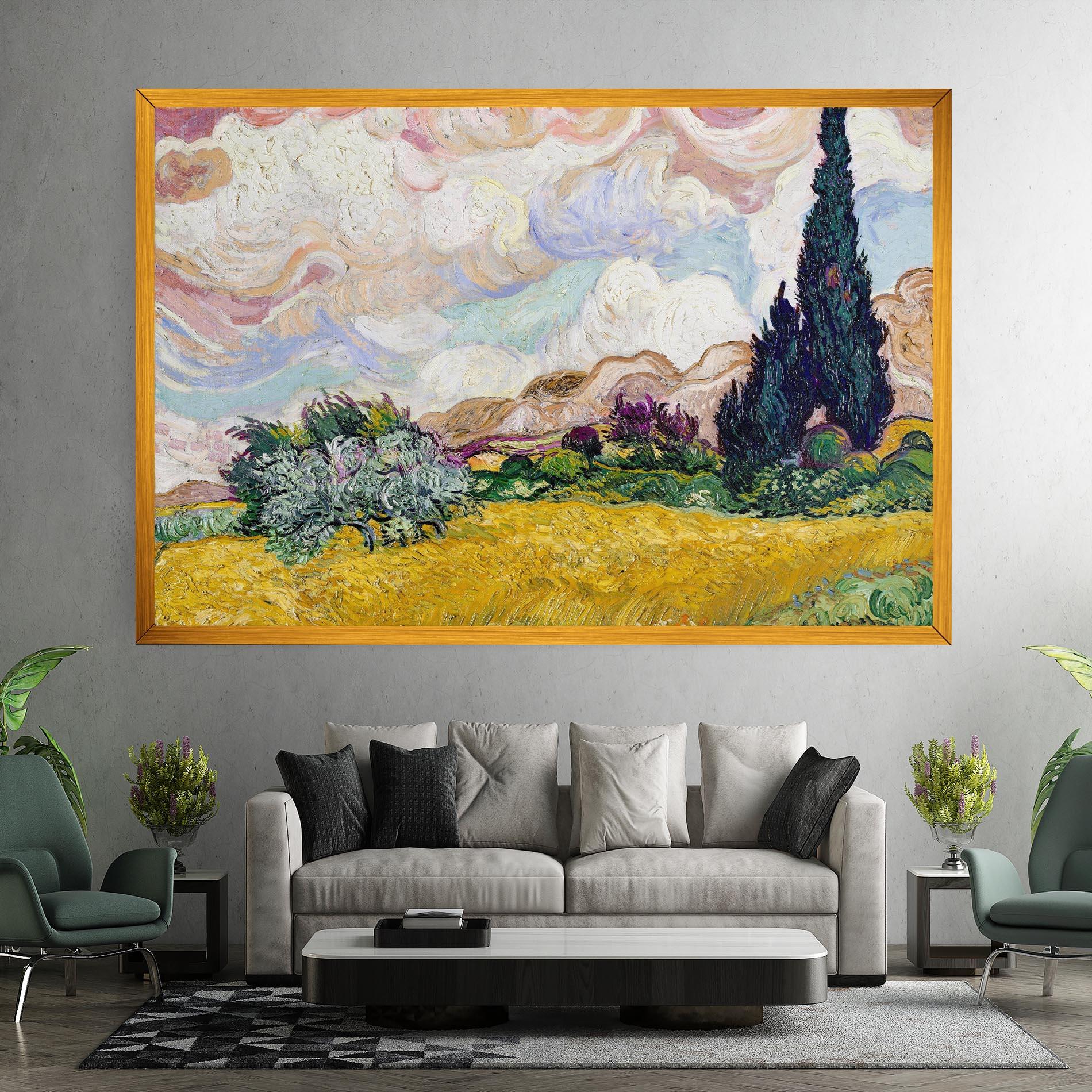 Leinwandbild Pastel Wheat Field mockup 7