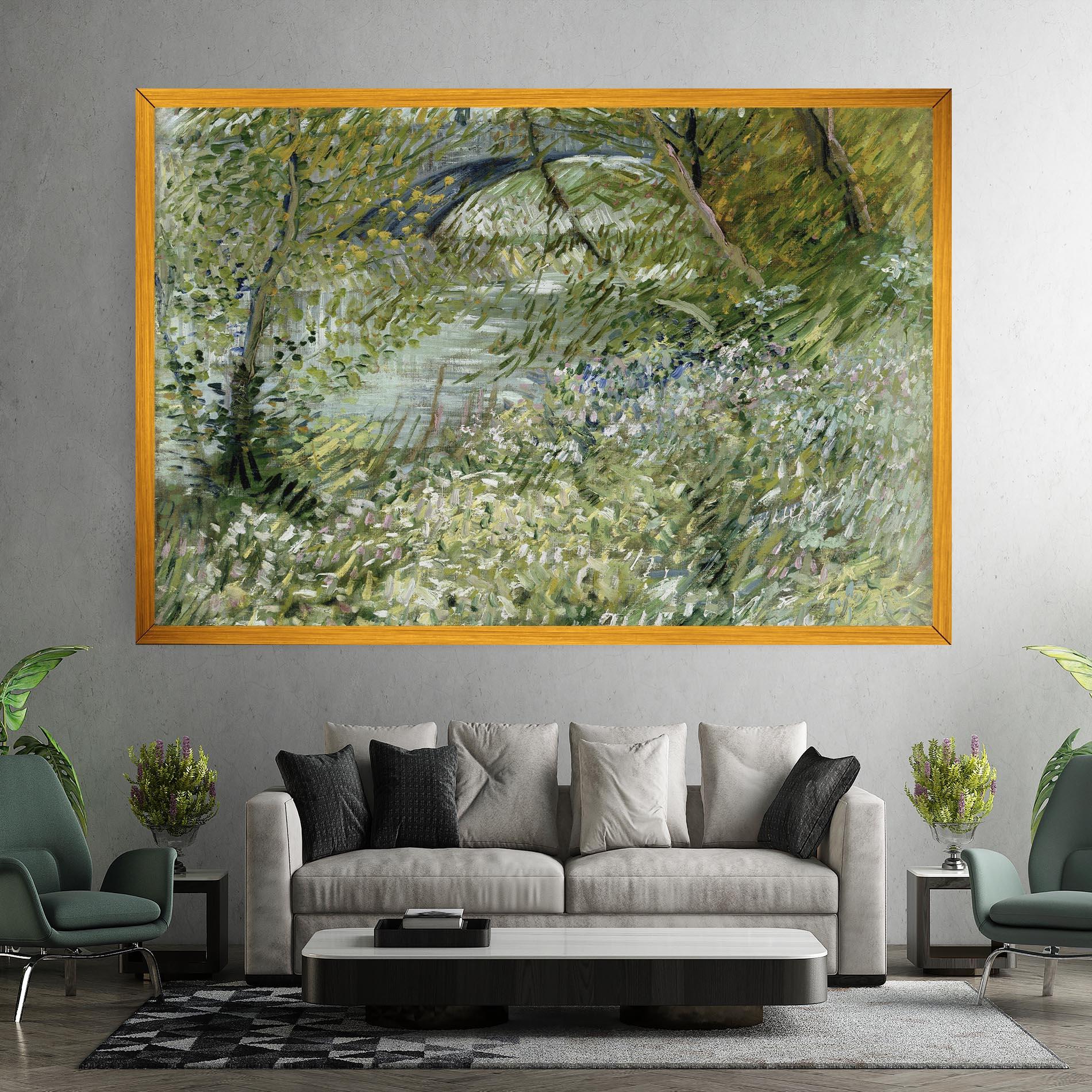 Leinwandbild River Bank Springtime mockup 7