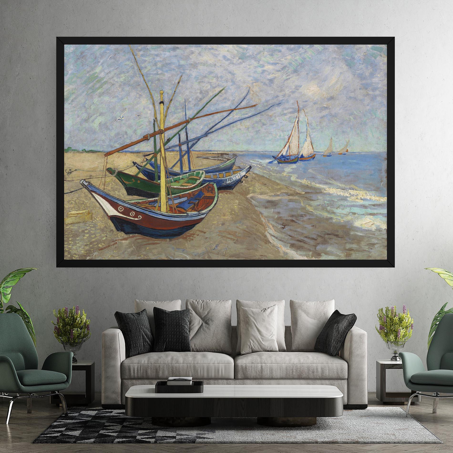 Leinwandbild Boats Beach mockup 7