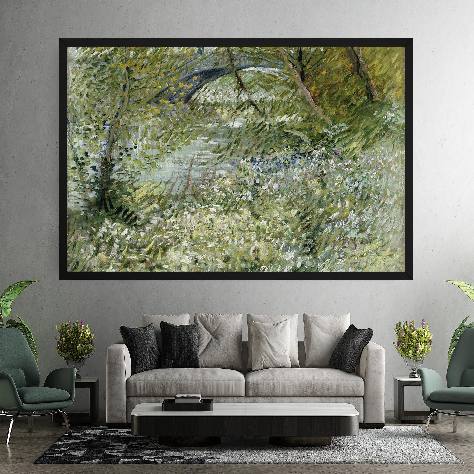 Leinwandbild River Bank Springtime mockup 7