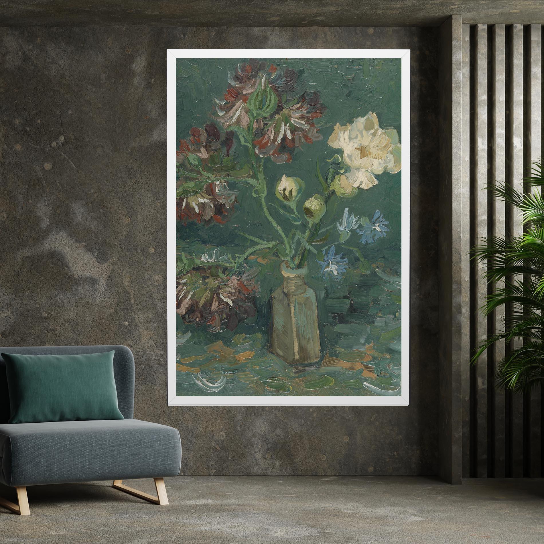 Leinwandbild Flesje Met Pioenrozen mockup 7