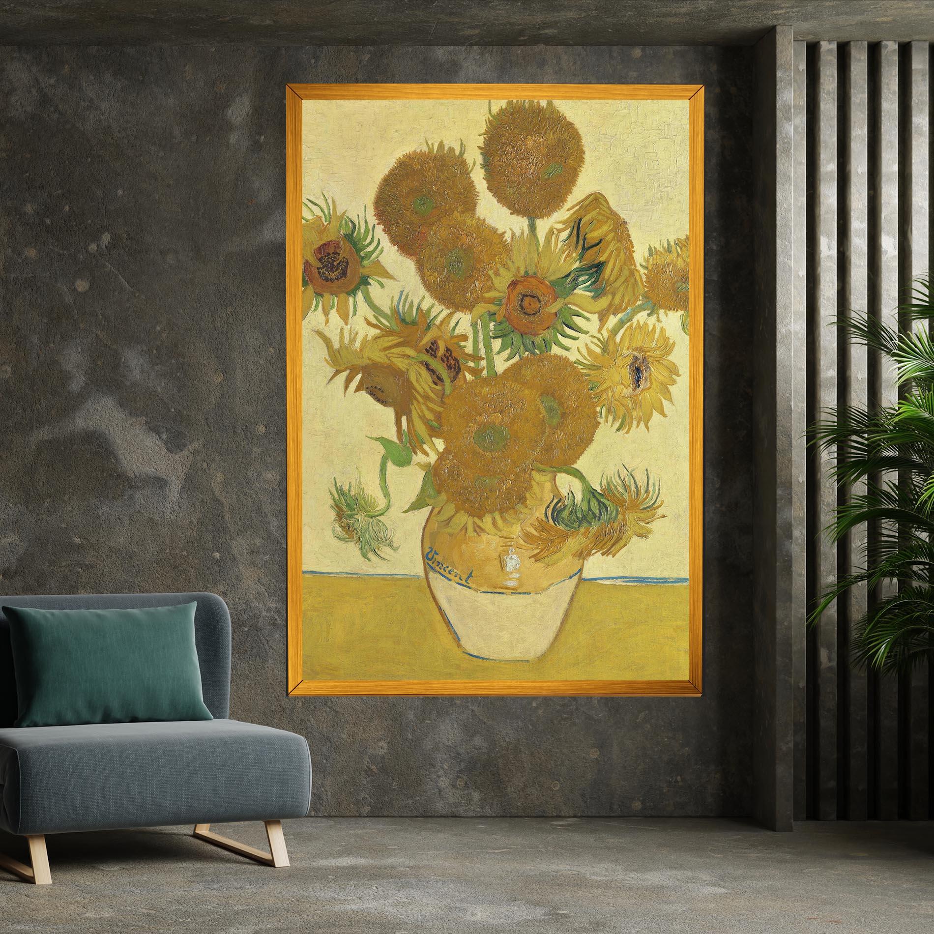 Leinwandbild Sunflowers Vase Art mockup 7