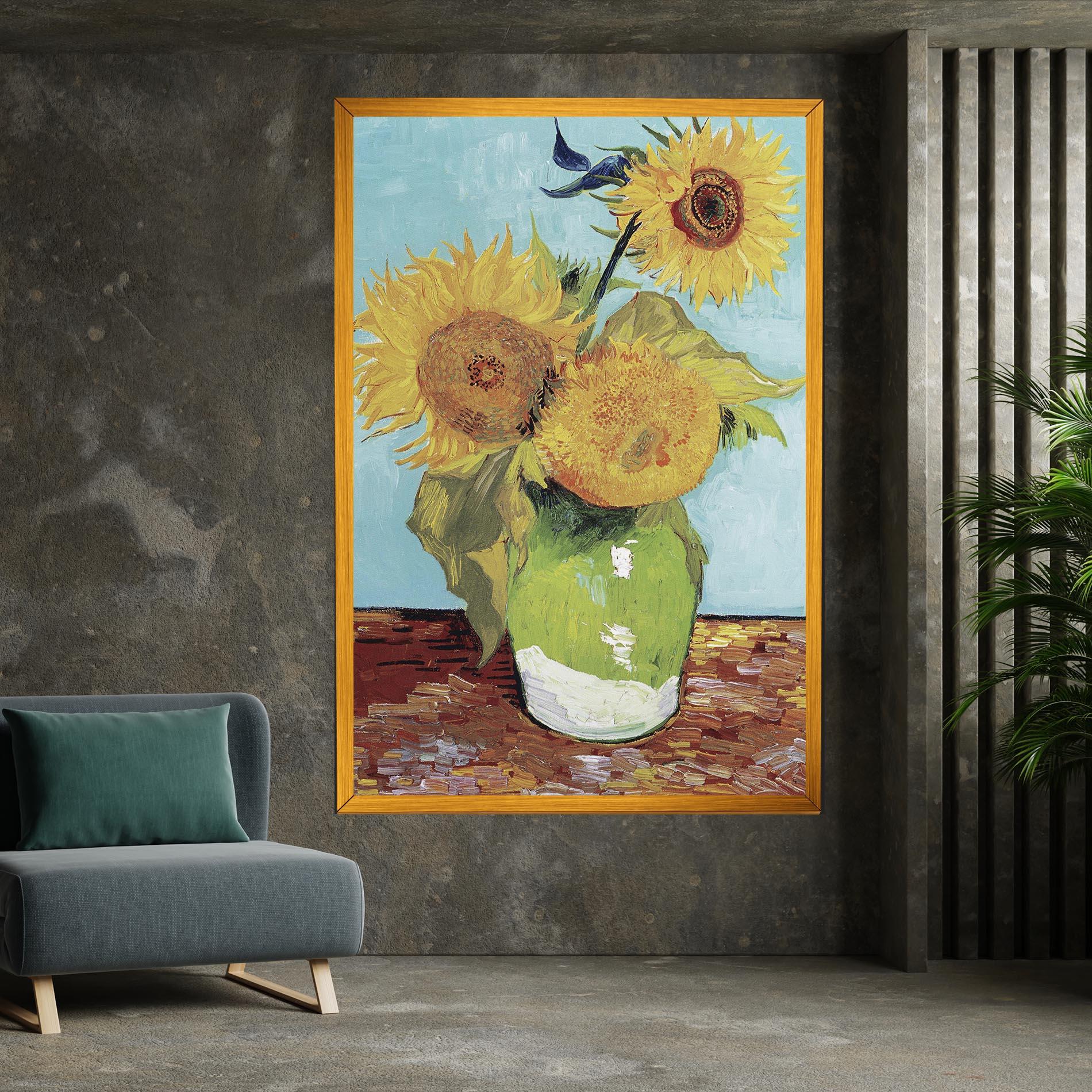 Leinwandbild Three Sunflowers mockup 7