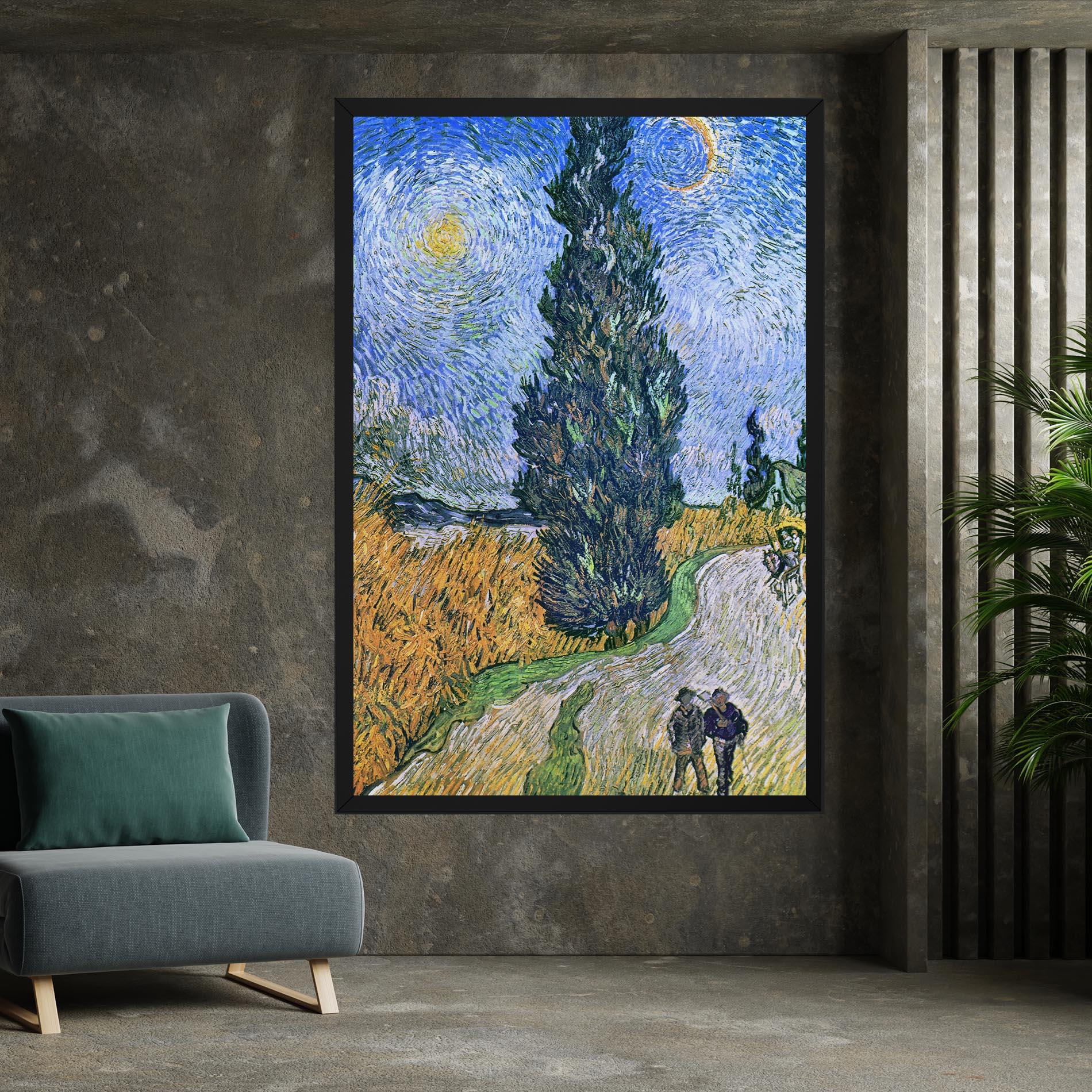 Leinwandbild Road With Cypress mockup 7