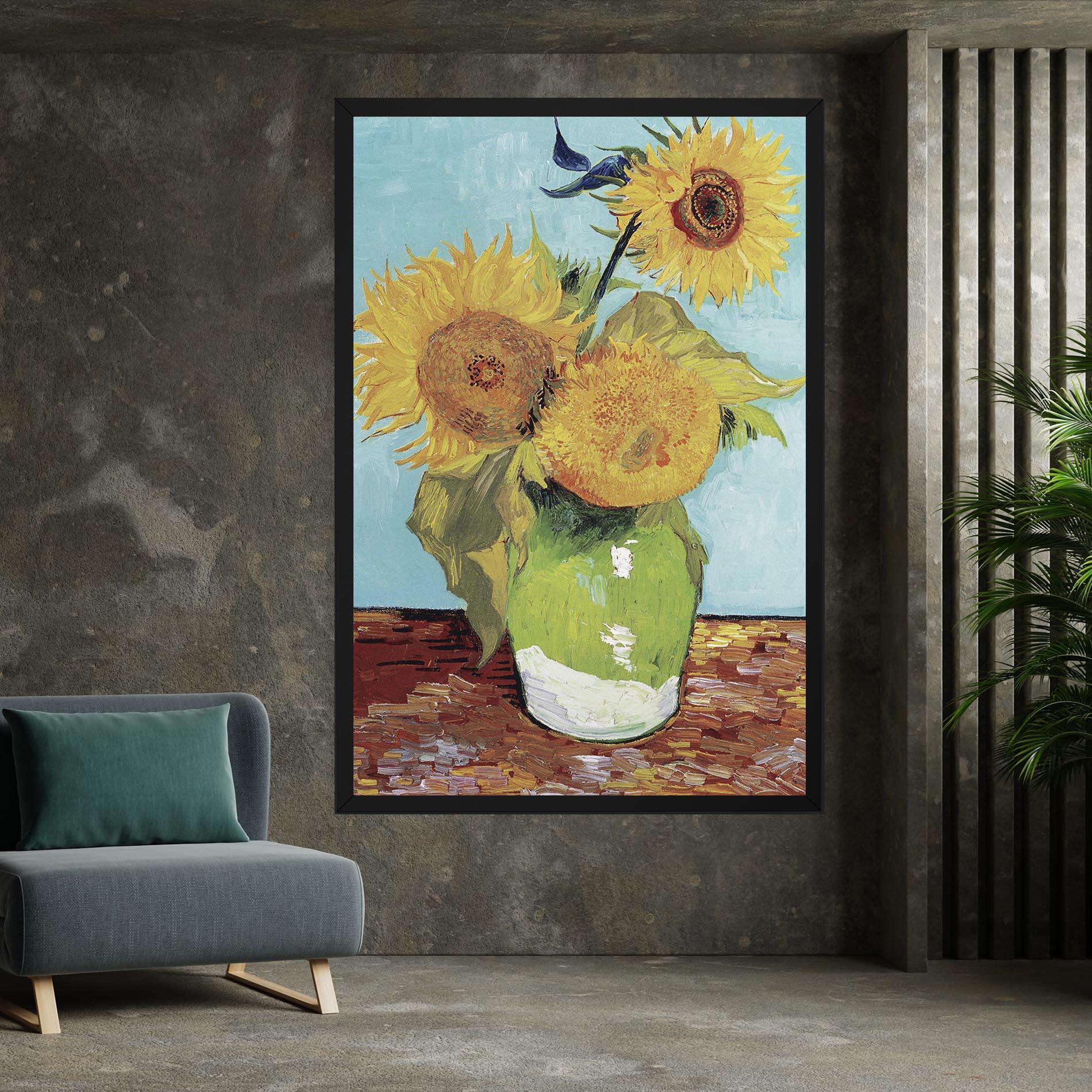 Leinwandbild Three Sunflowers mockup 7