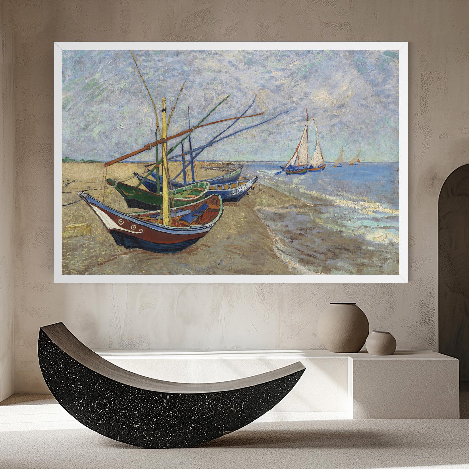 Leinwandbild Boats Beach mockup 8