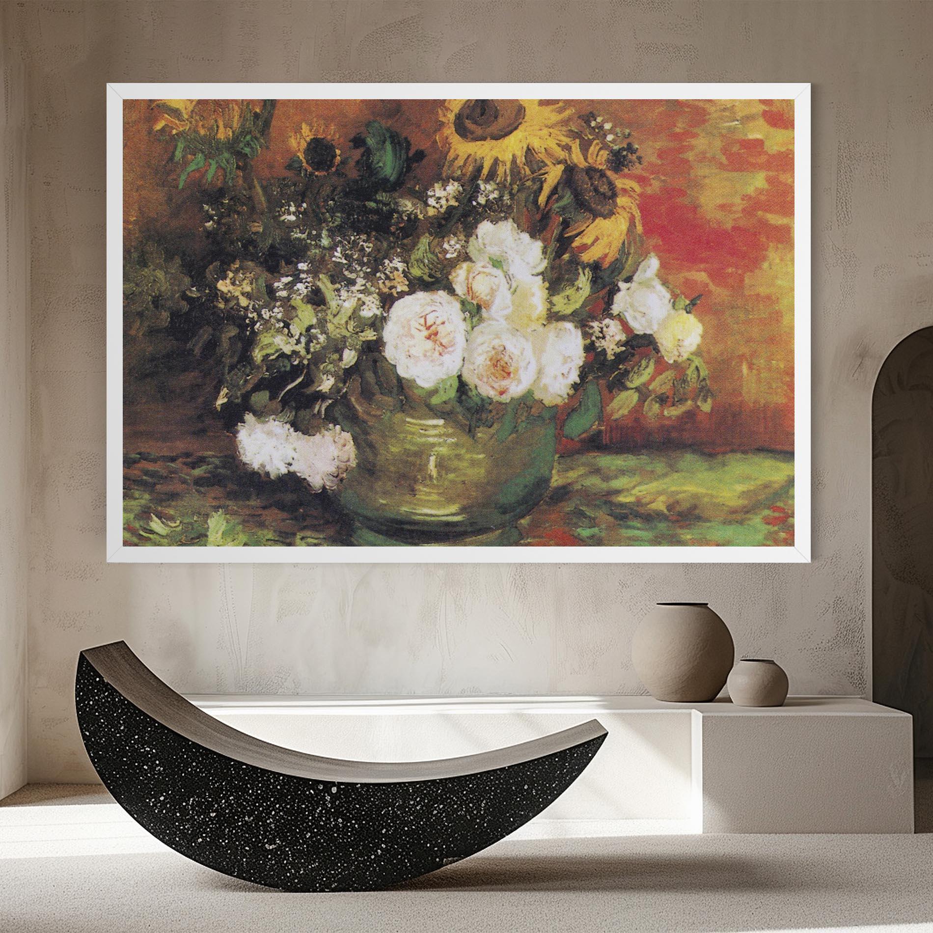 Leinwandbild Bowl With Sunflowers mockup 8
