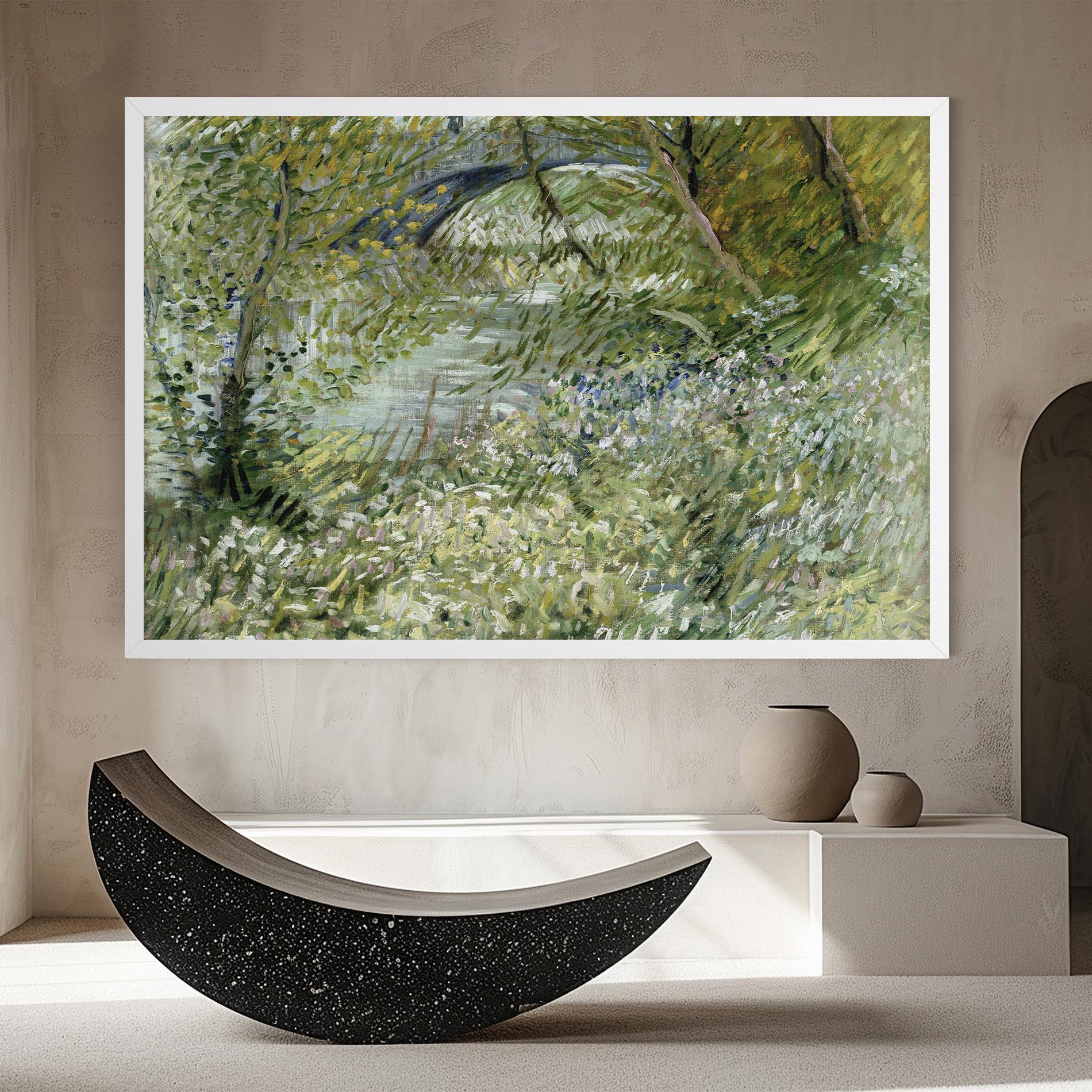 Leinwandbild River Bank Springtime mockup 8