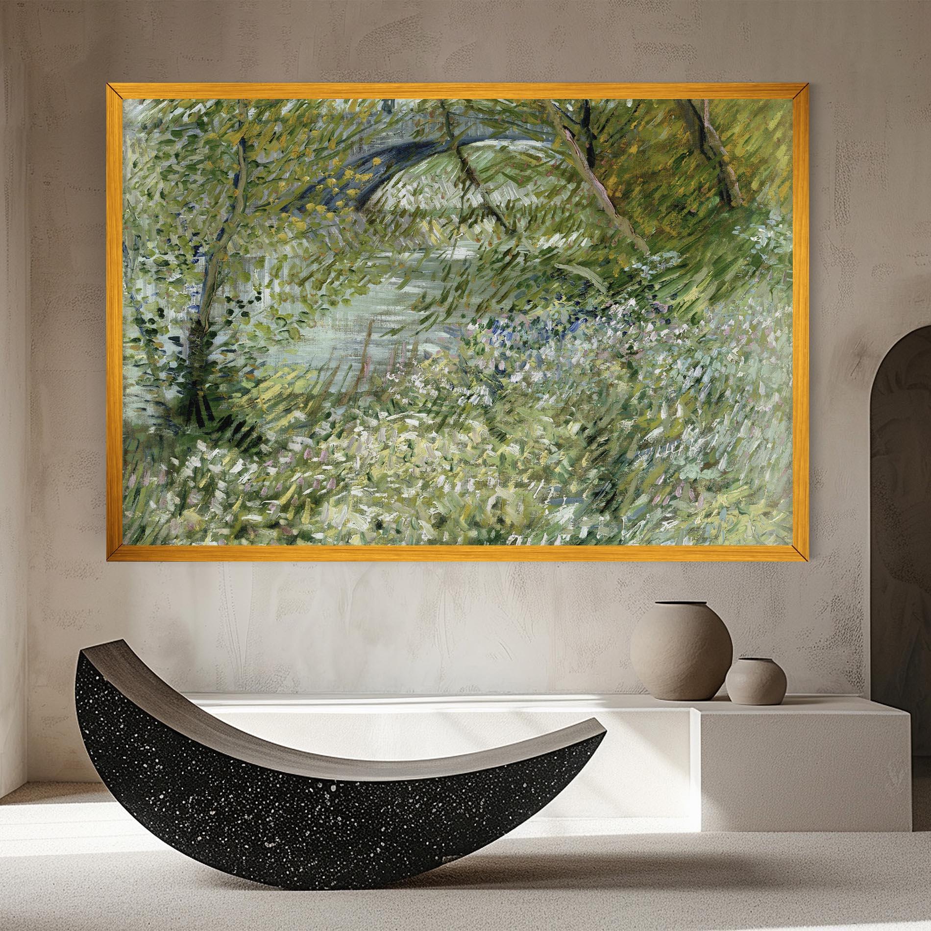 Leinwandbild River Bank Springtime mockup 8