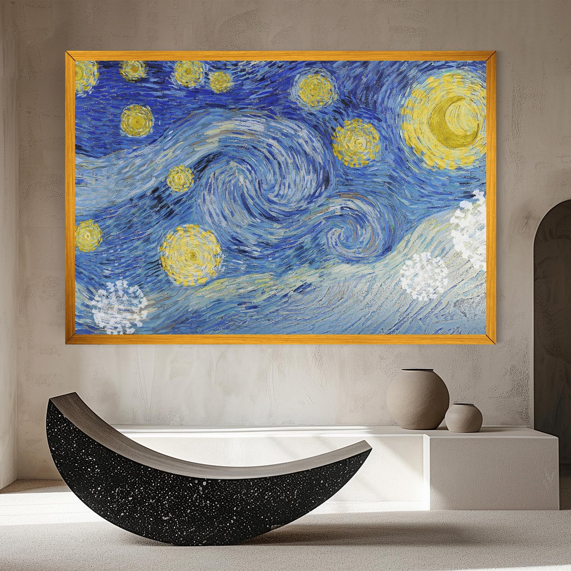 Leinwandbild Van Gogh Starry Night mockup 8