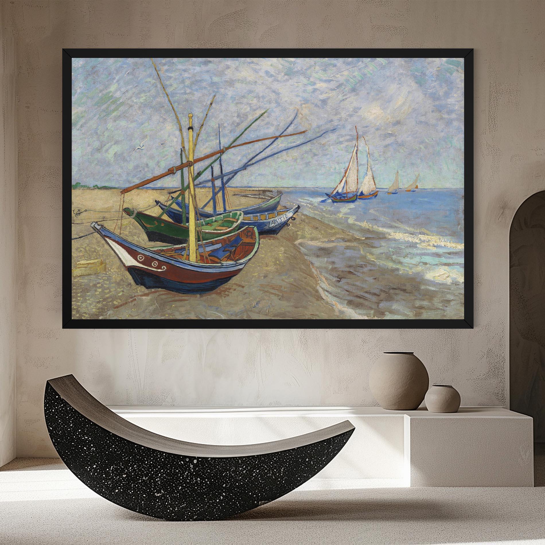 Leinwandbild Boats Beach mockup 8