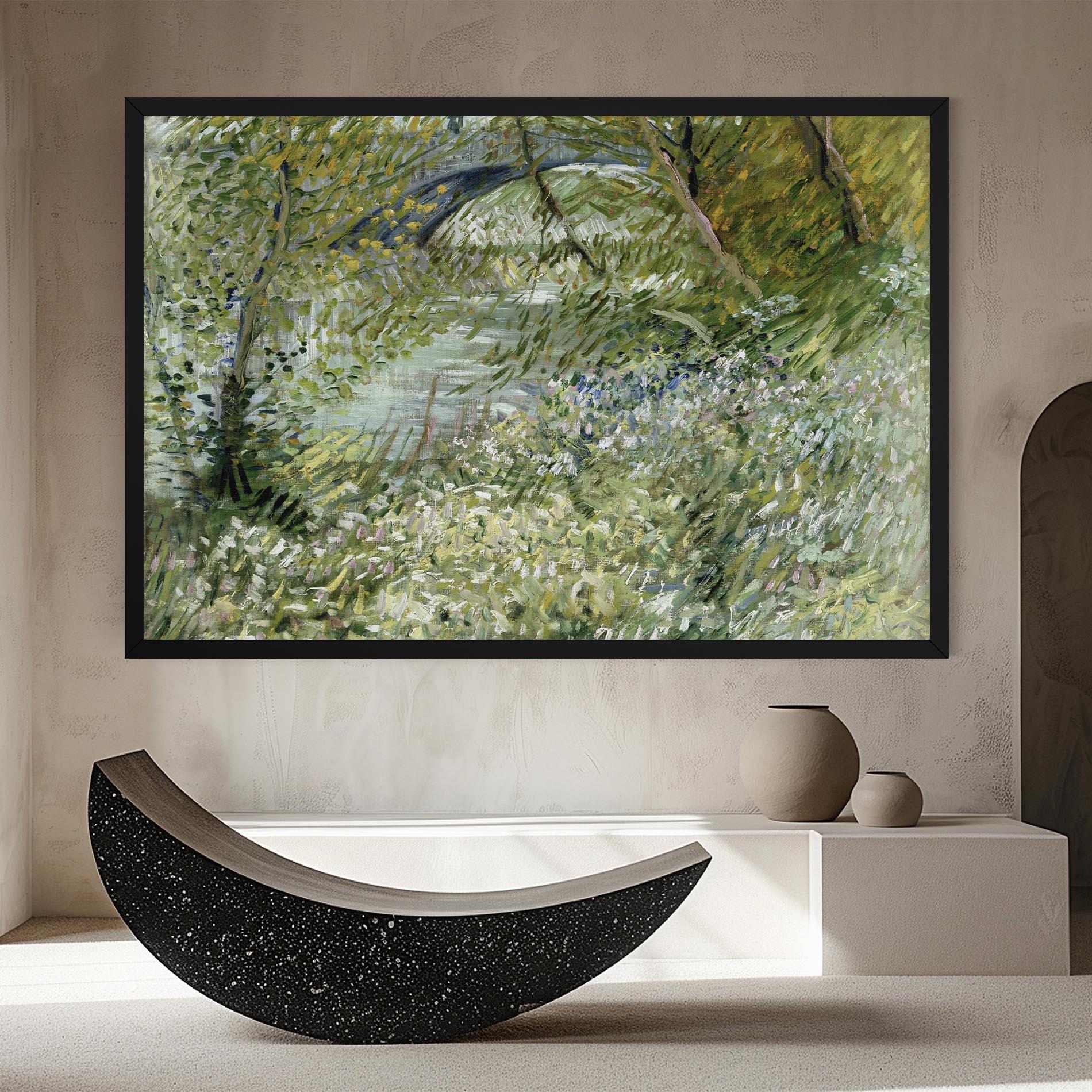 Leinwandbild River Bank Springtime mockup 8