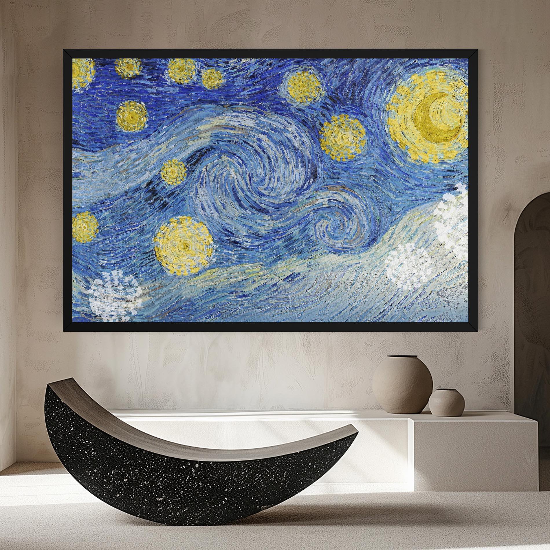 Leinwandbild Van Gogh Starry Night mockup 8