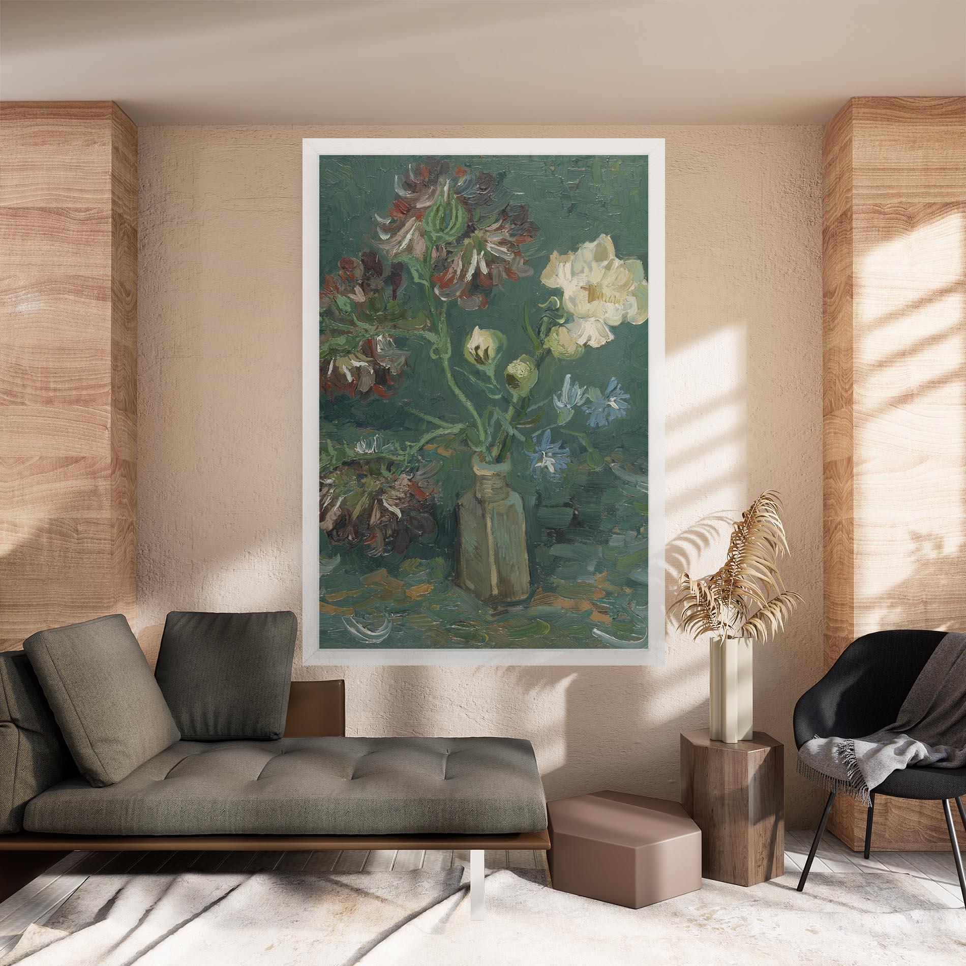 Leinwandbild Flesje Met Pioenrozen mockup 8