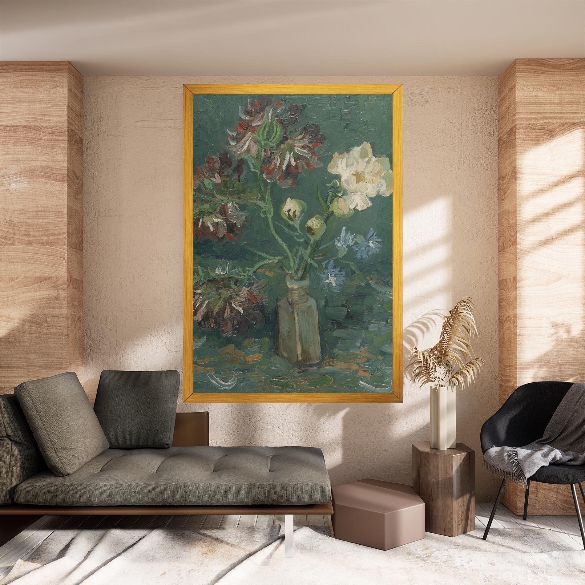 Leinwandbild Flesje Met Pioenrozen mockup 8