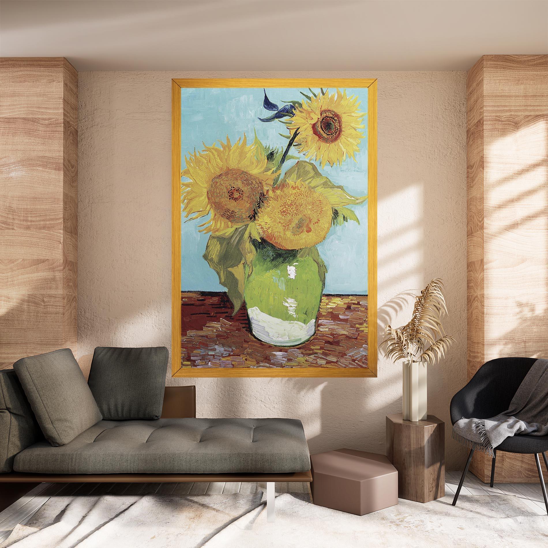 Leinwandbild Three Sunflowers mockup 8