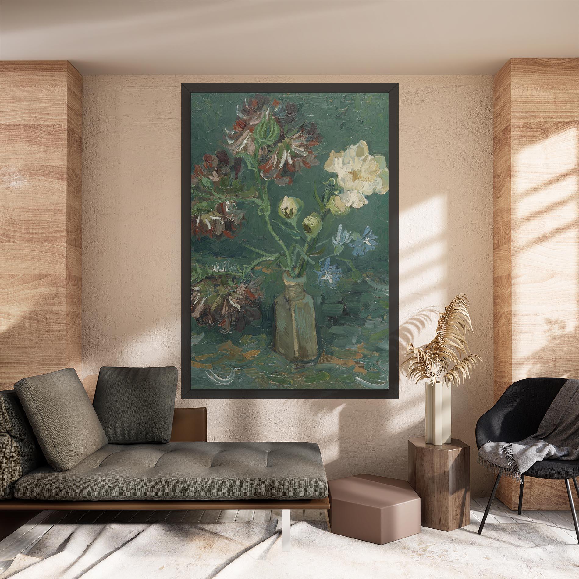 Leinwandbild Flesje Met Pioenrozen mockup 8