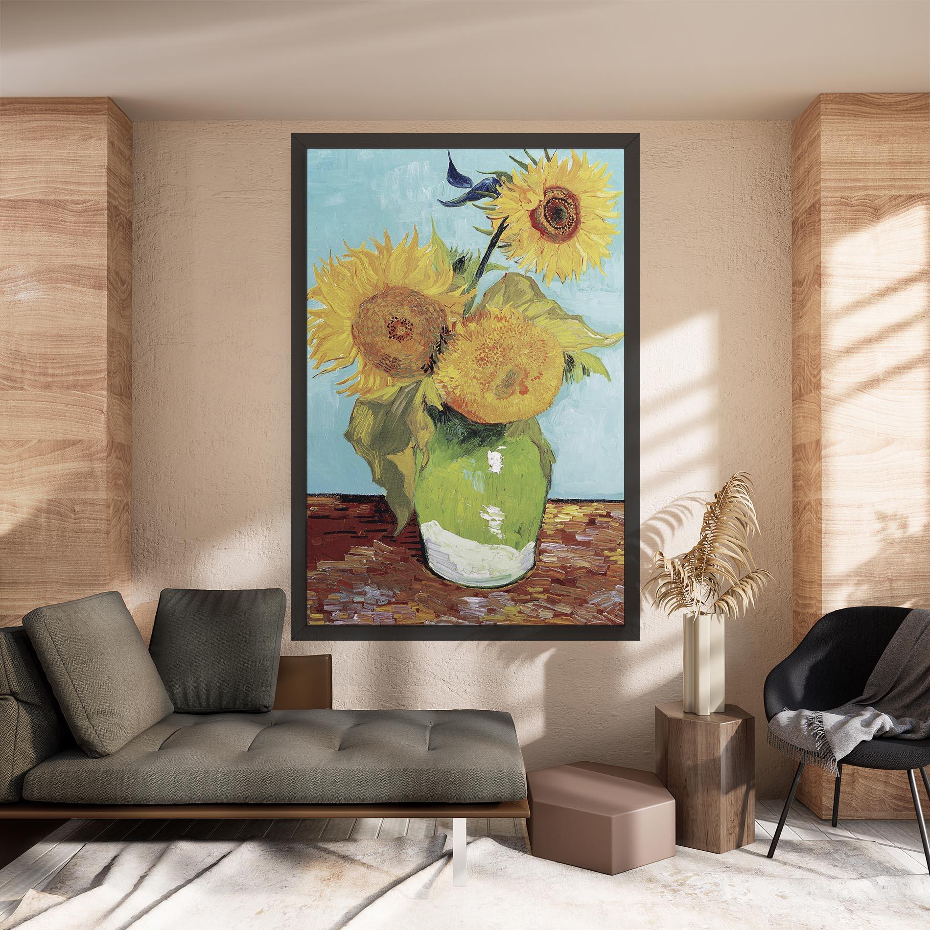 Leinwandbild Three Sunflowers mockup 8