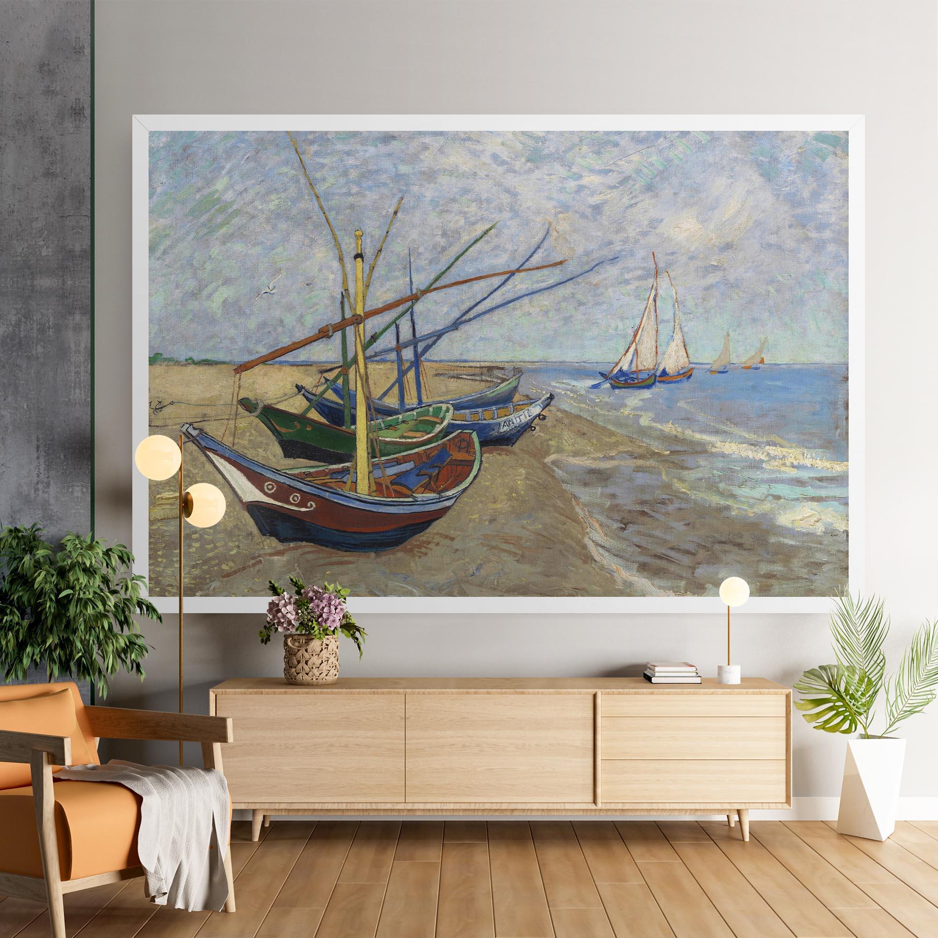 Leinwandbild Boats Beach mockup 9