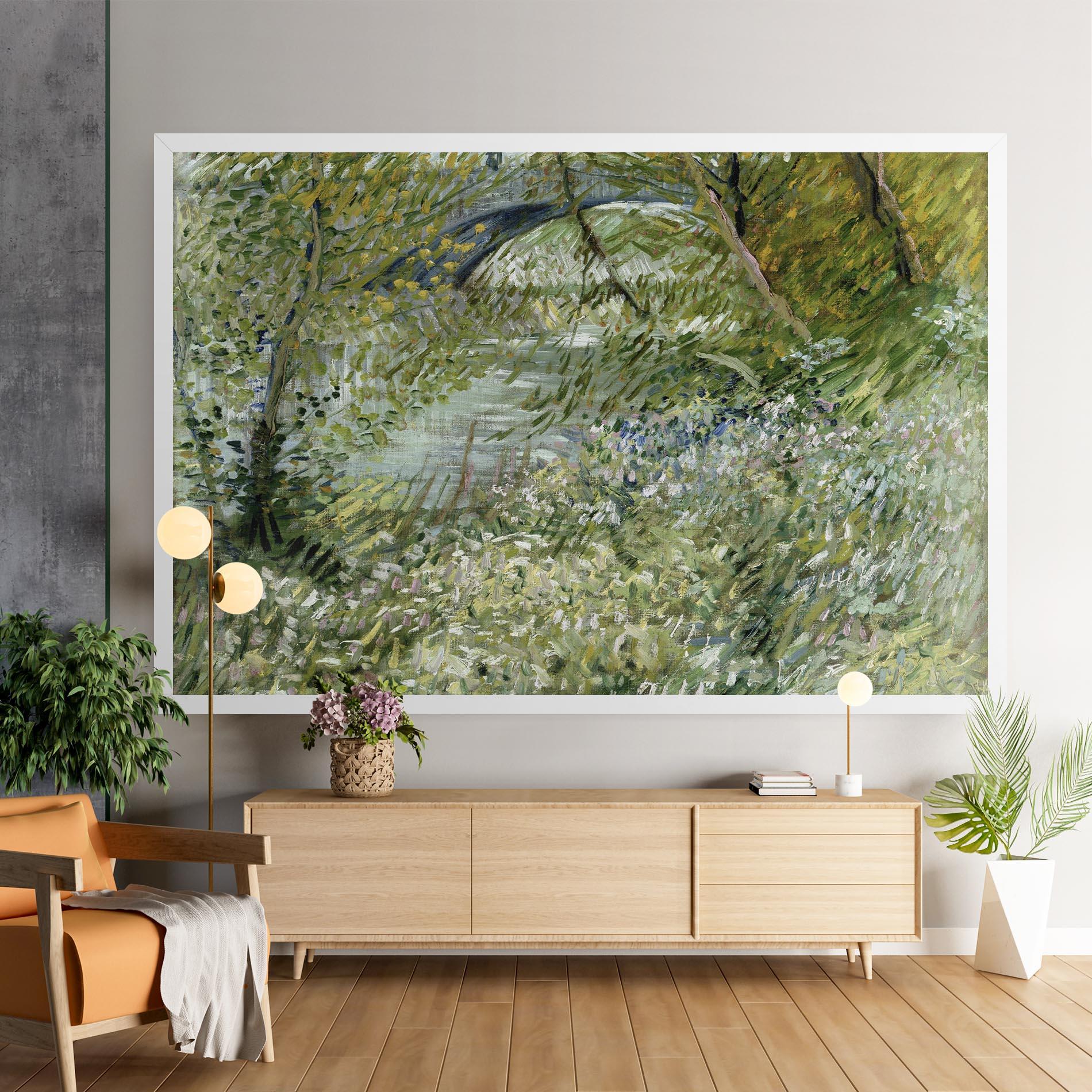 Leinwandbild River Bank Springtime mockup 9
