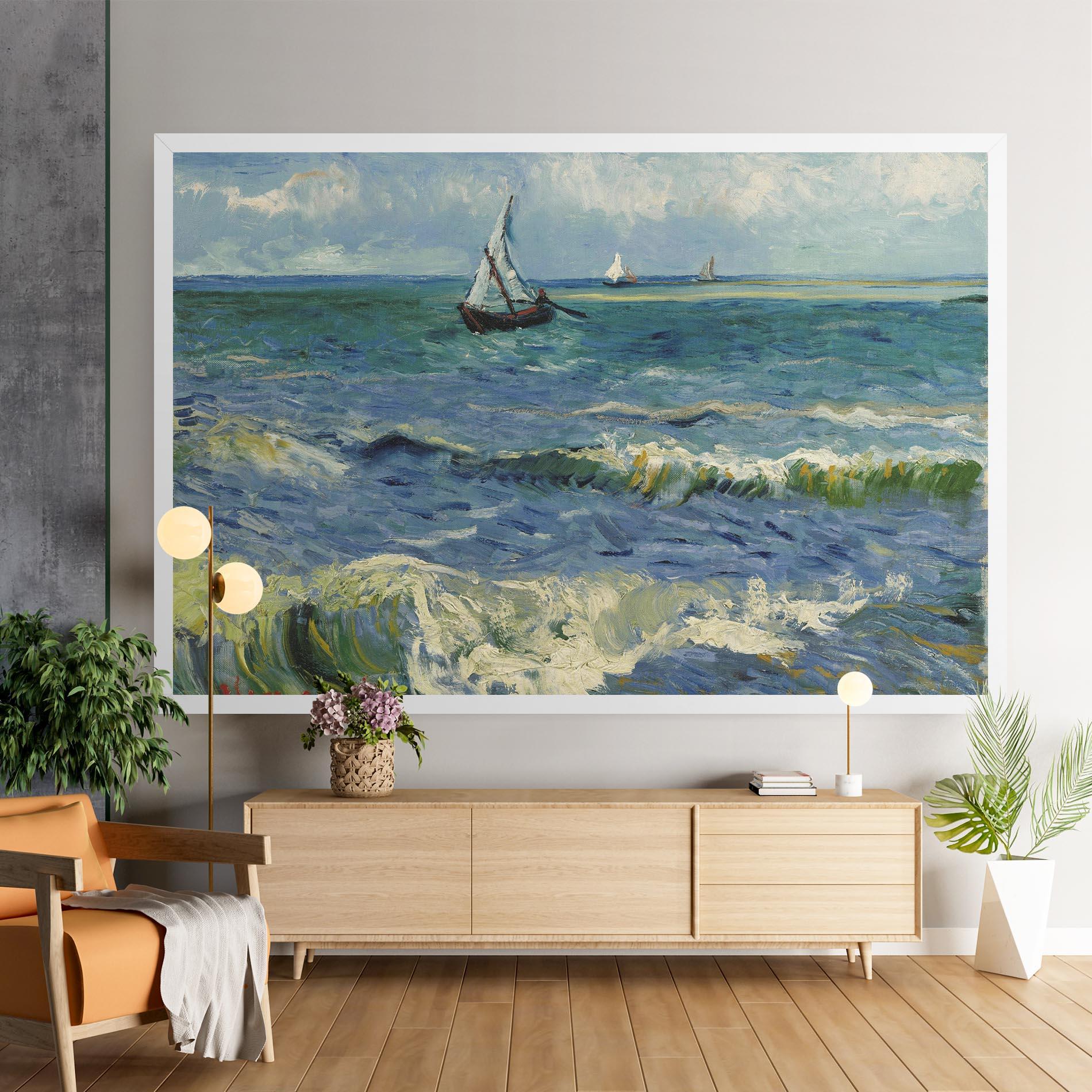 Leinwandbild Zeegezicht Saintes Maries mockup 9