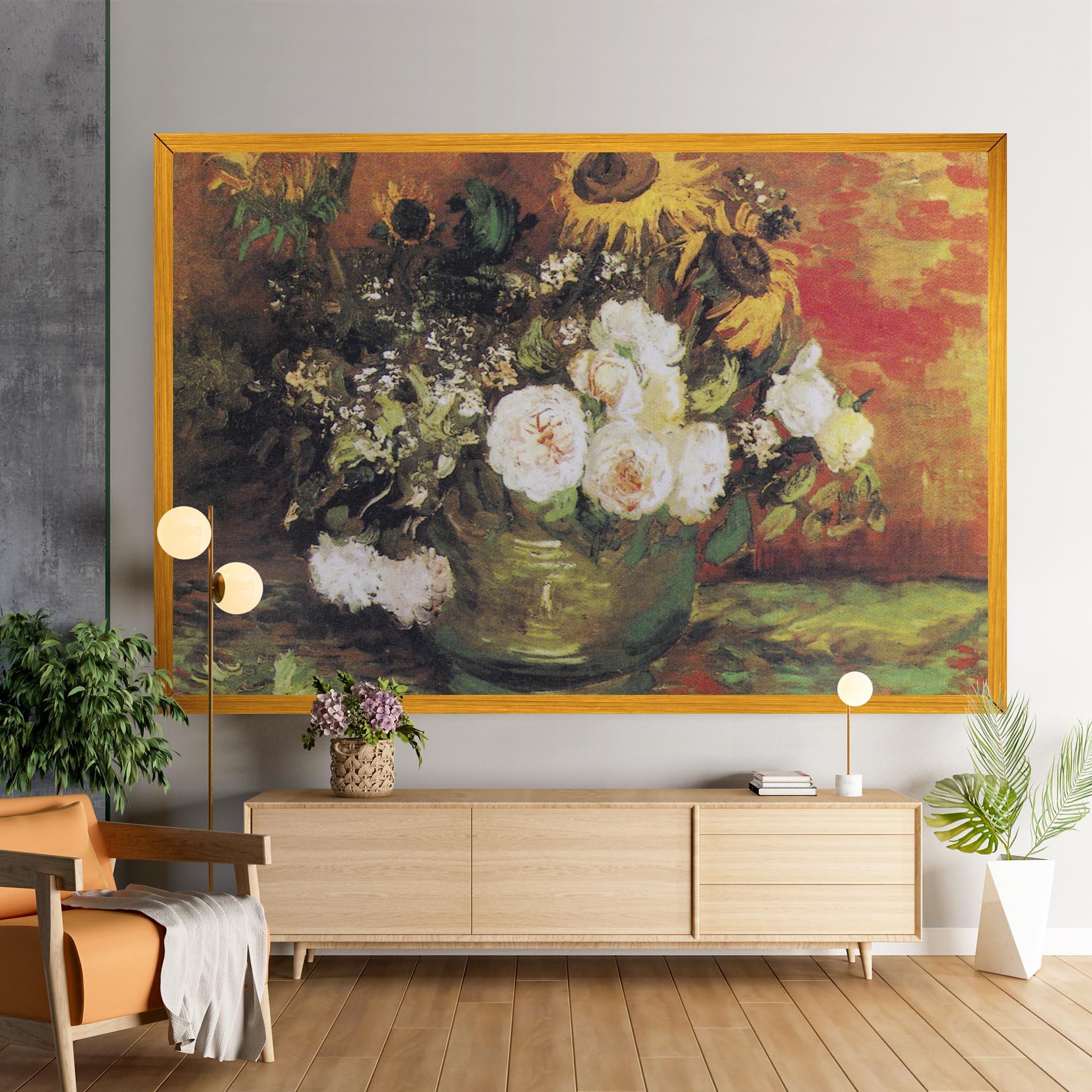 Leinwandbild Bowl With Sunflowers mockup 9