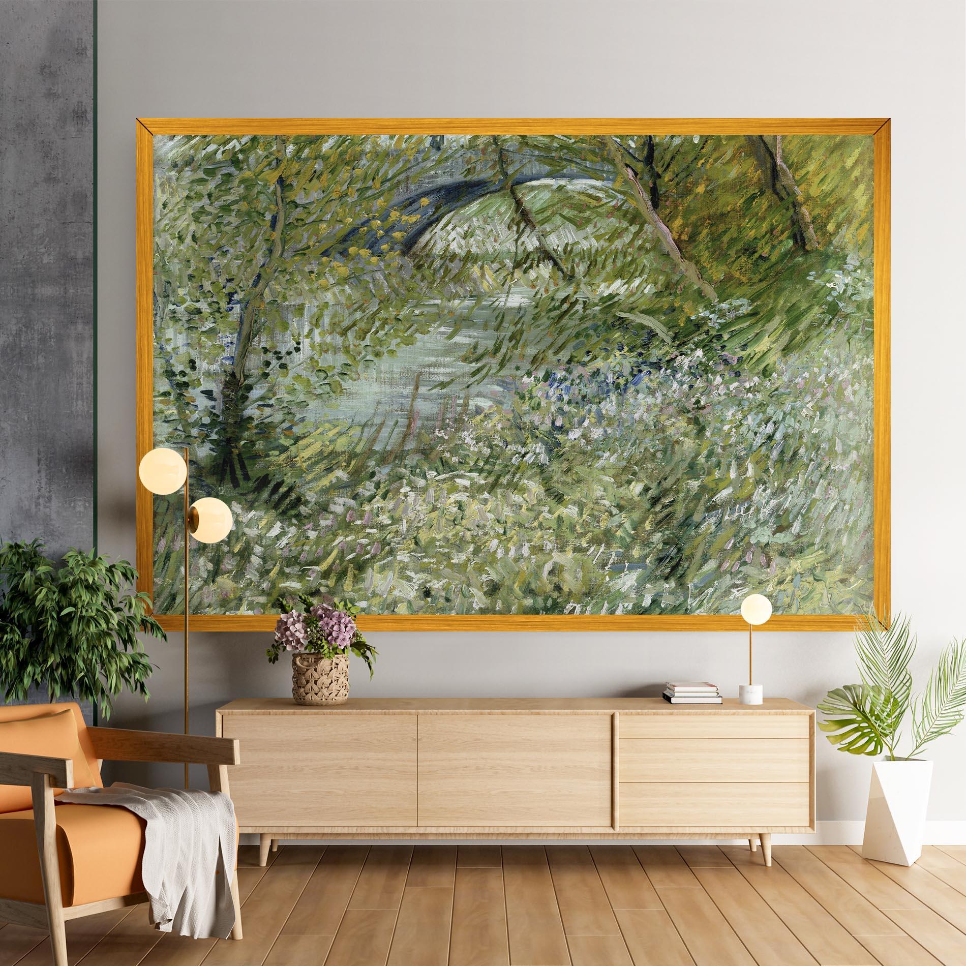 Leinwandbild River Bank Springtime mockup 9