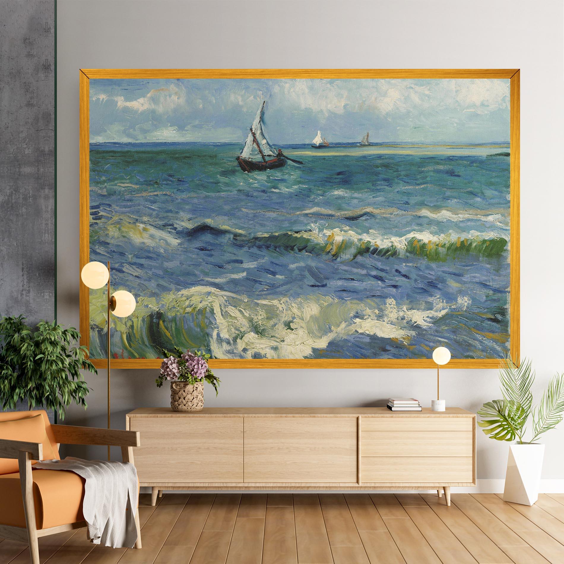 Leinwandbild Zeegezicht Saintes Maries mockup 9
