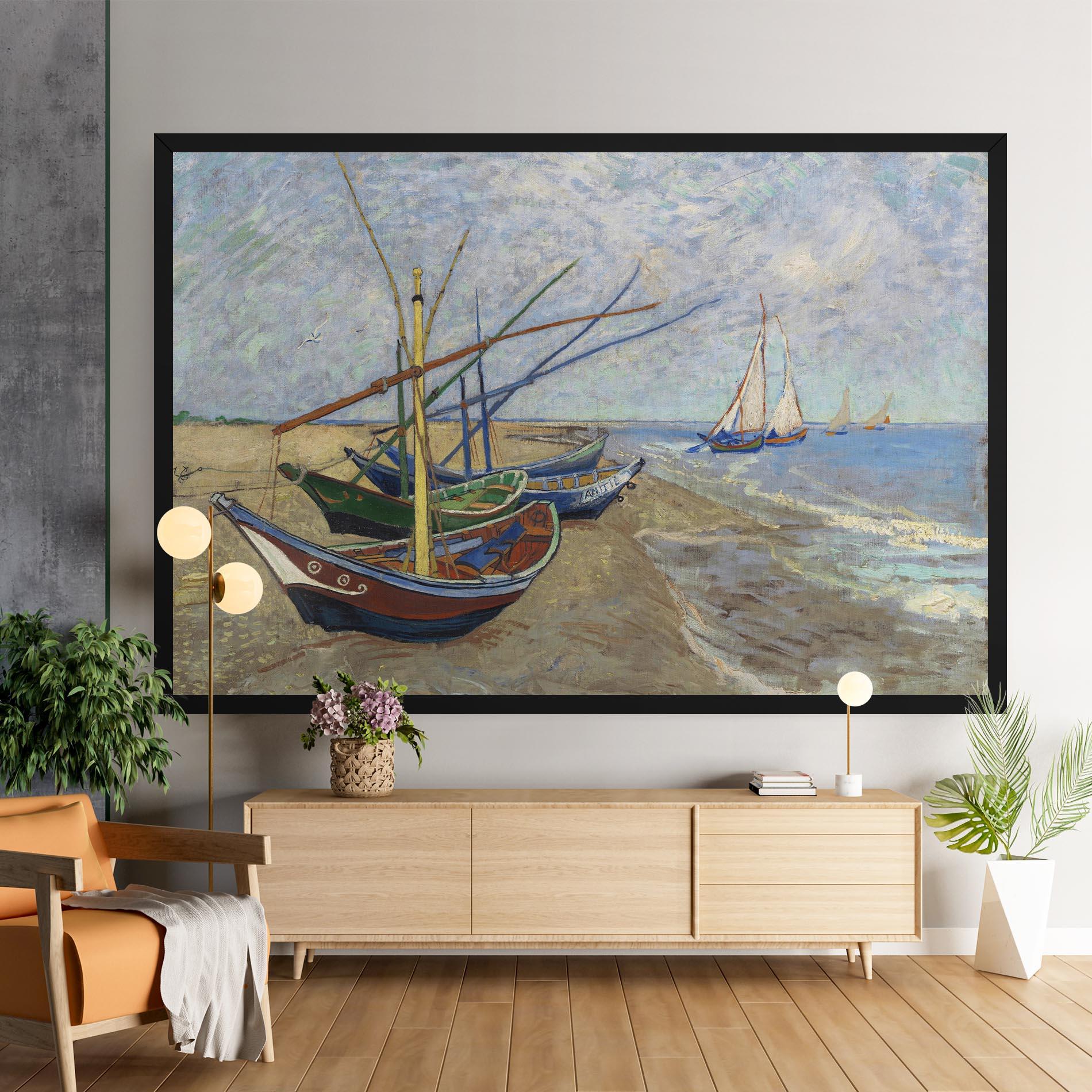 Leinwandbild Boats Beach mockup 9