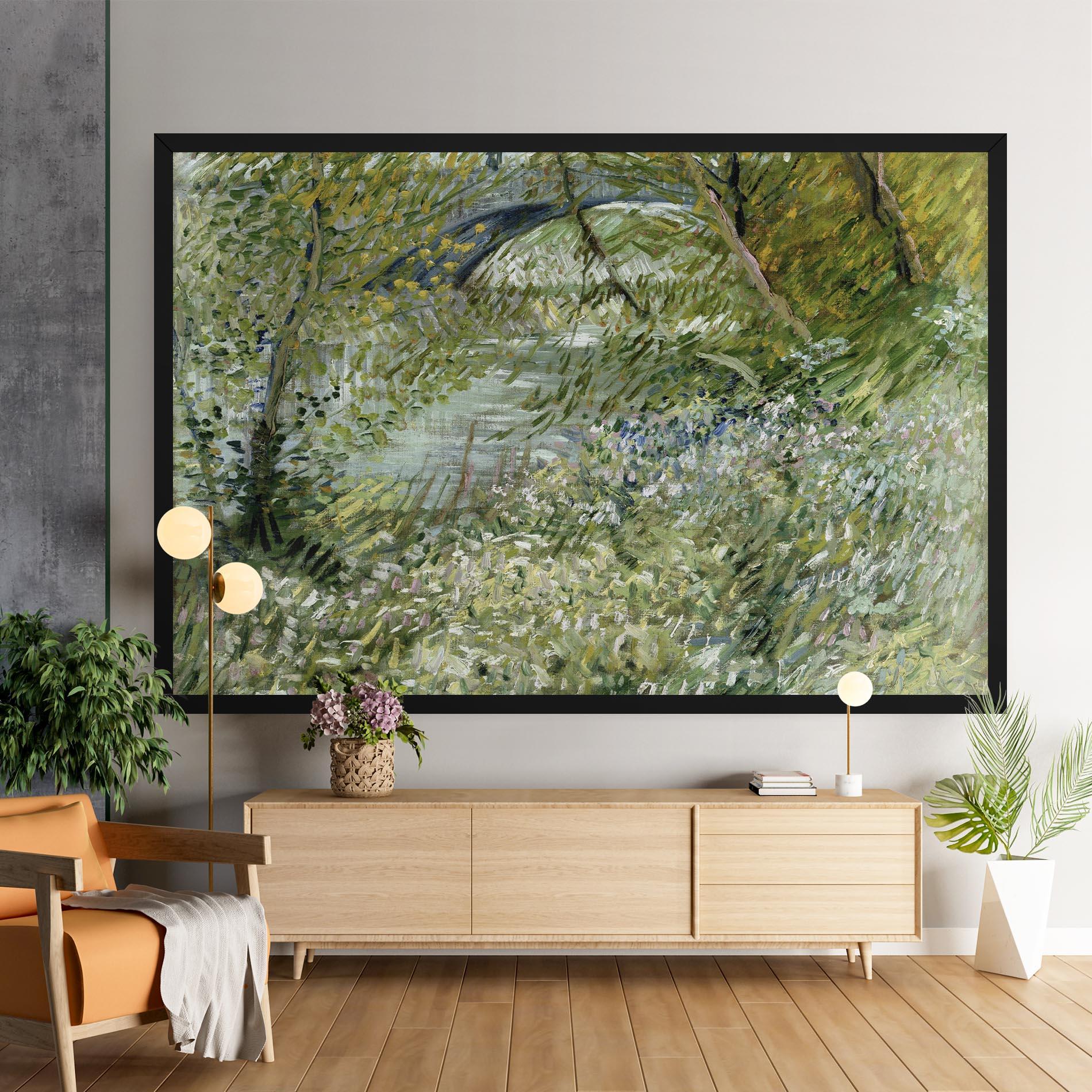 Leinwandbild River Bank Springtime mockup 9