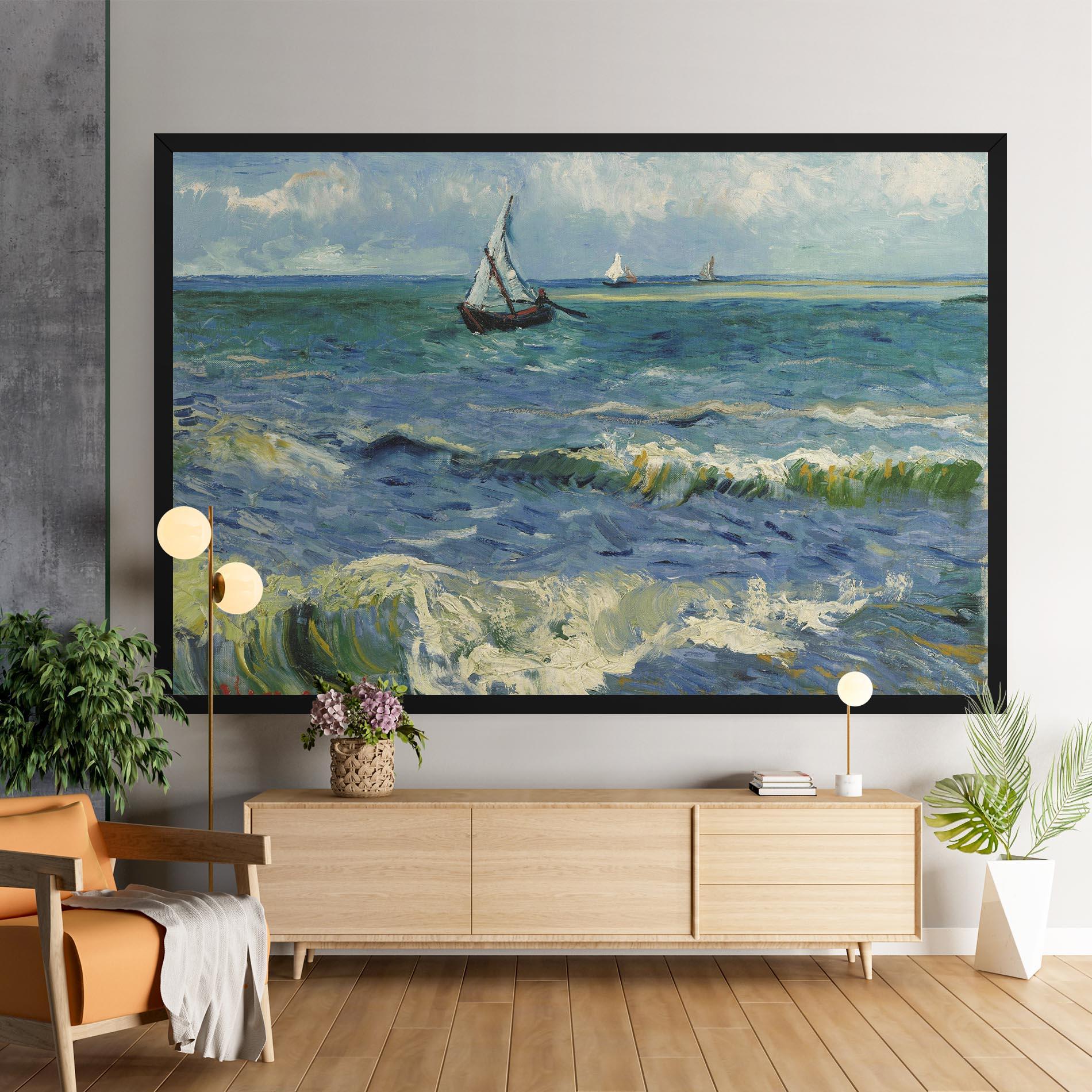 Leinwandbild Zeegezicht Saintes Maries mockup 9