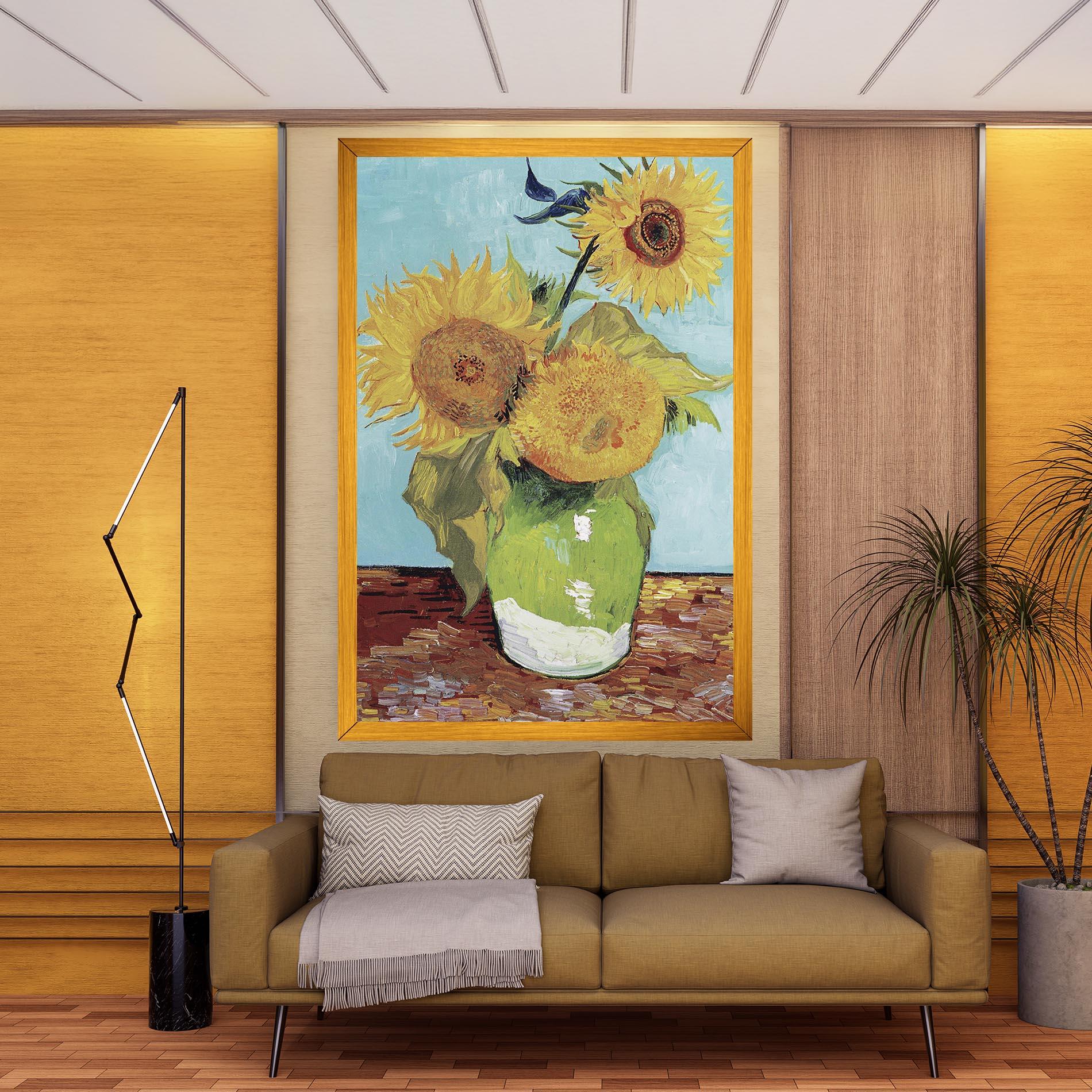 Leinwandbild Three Sunflowers mockup 9
