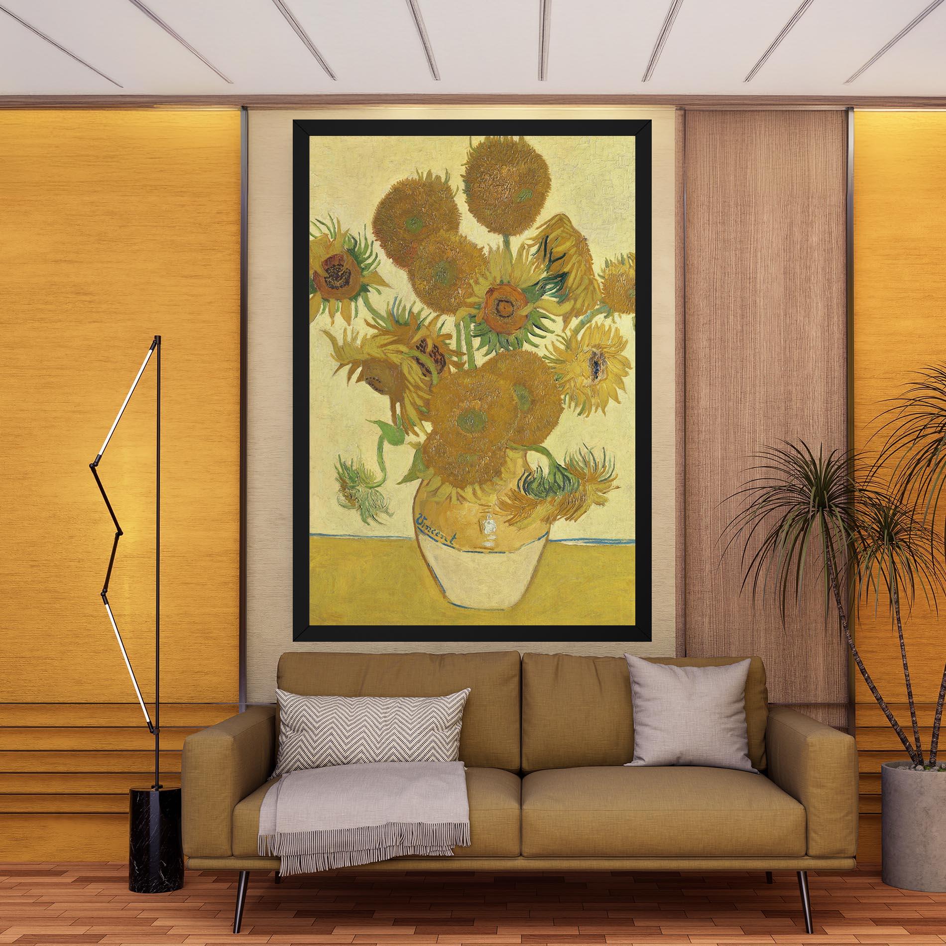Leinwandbild Sunflowers Vase Art mockup 9